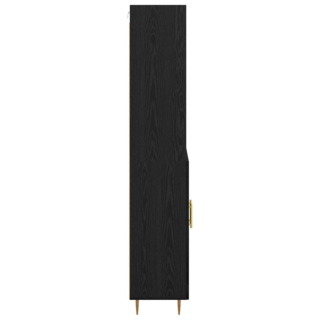 Haut Armoire Montage mural 2 pcs Chêne noir Bois d'ingénierie - XIOS