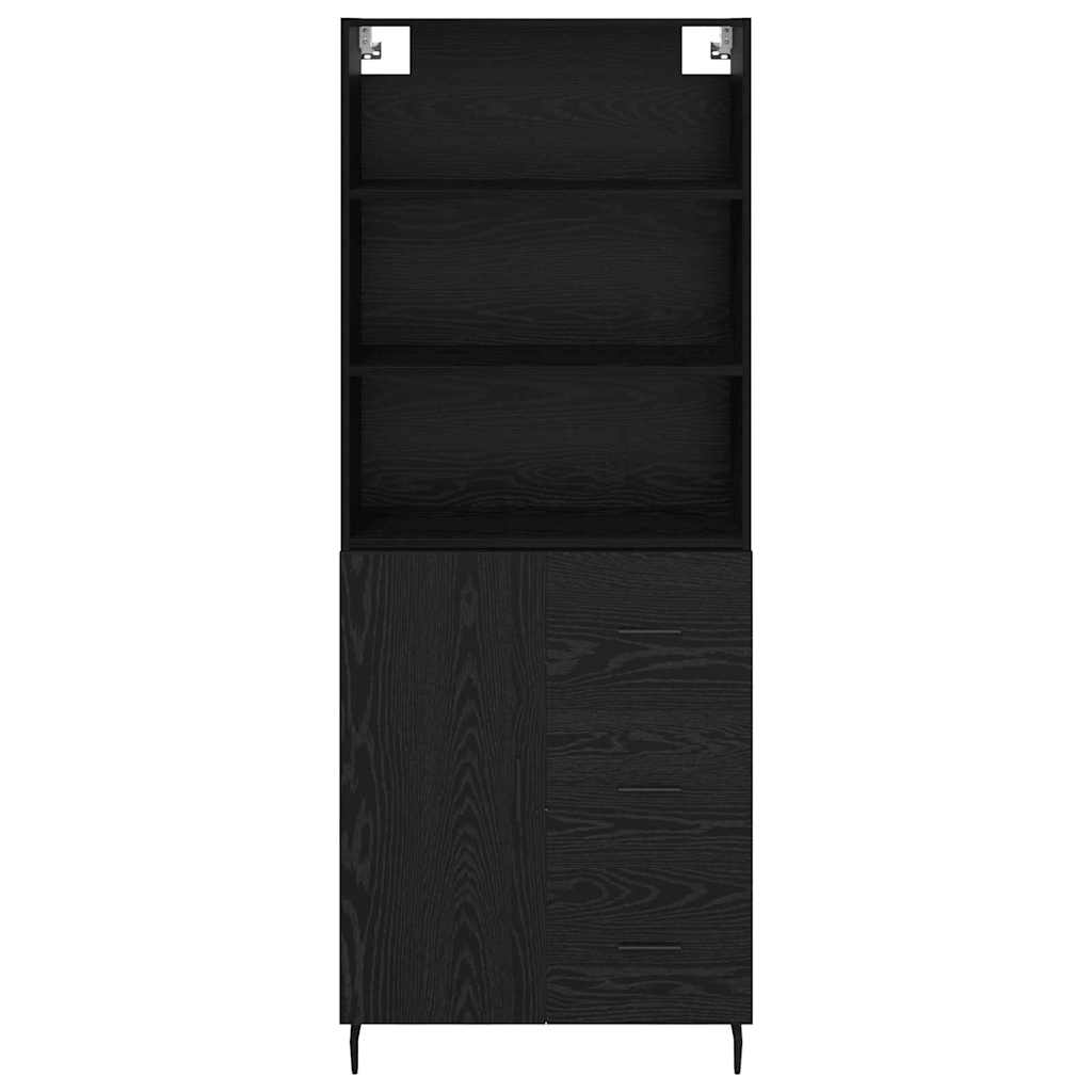 Haut Armoire Montage mural 2 pcs Chêne noir 69,5 x 34 x 180 cm - XIOS