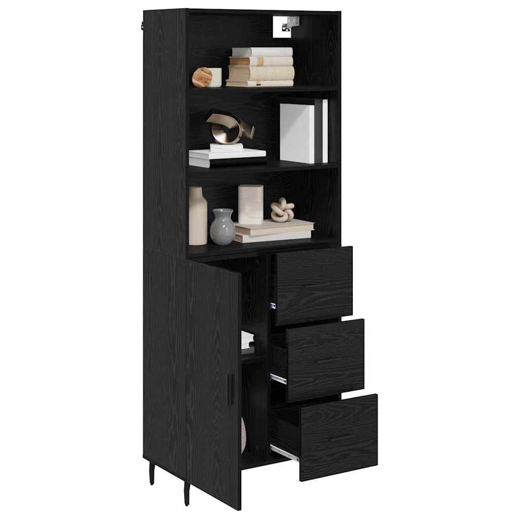 Haut Armoire Montage mural 2 pcs Chêne noir 69,5 x 34 x 180 cm - XIOS