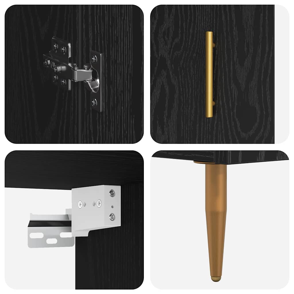 Haut Armoire 2 pcs Chêne noir Bois d'ingénierie - XIOS