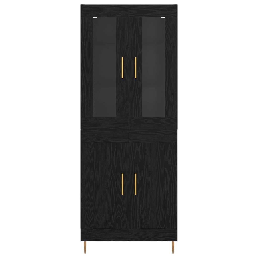 Haut Armoire 2 pcs Chêne noir Bois d'ingénierie - XIOS