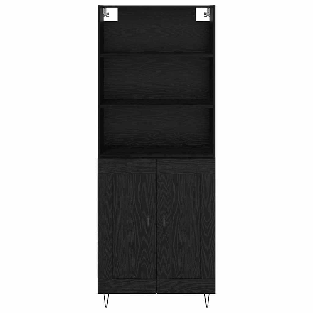 Haut Armoire Montage mural 2 pcs Chêne noir Bois d'ingénierie - XIOS