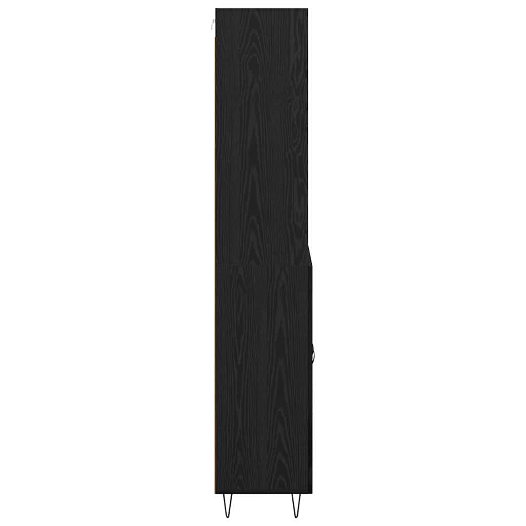 Haut Armoire Montage mural 2 pcs Chêne noir Bois d'ingénierie - XIOS