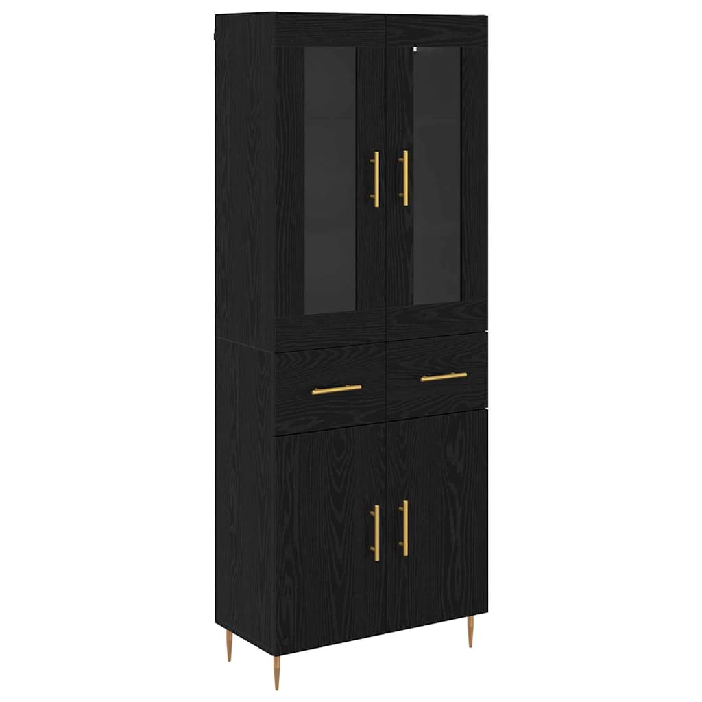 Haut Armoire avec tiroir 2 pcs Chêne noir Bois d'ingénierie - XIOS