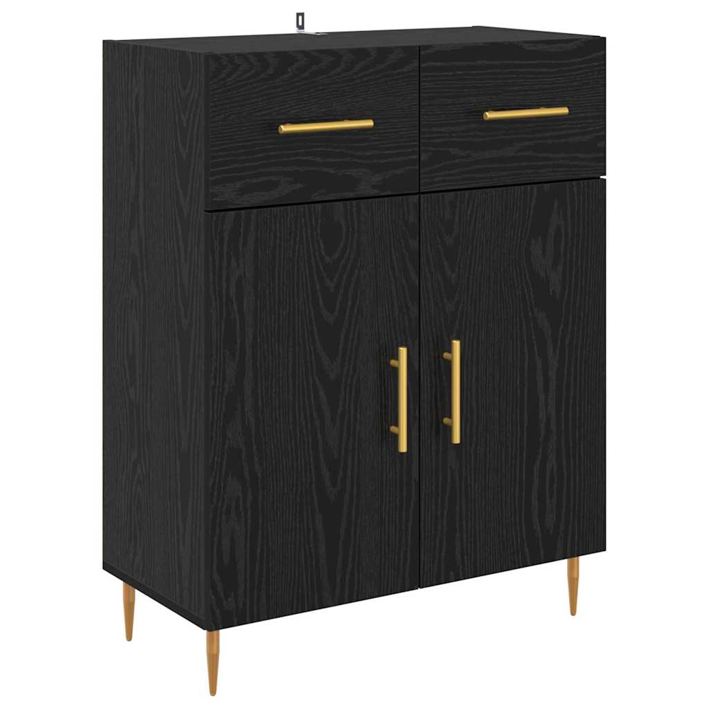 Haut Armoire avec tiroir 2 pcs Chêne noir Bois d'ingénierie - XIOS