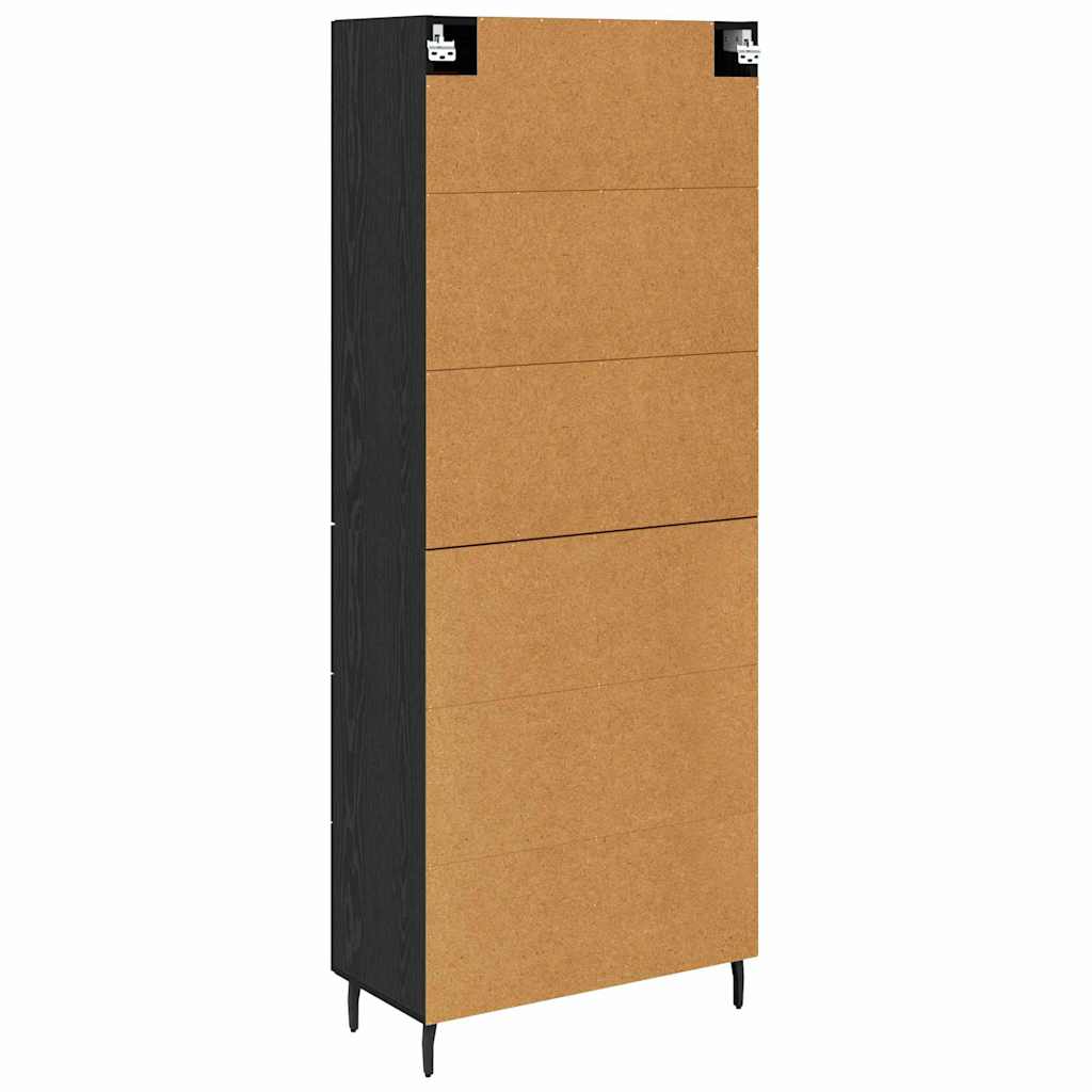 Haut Armoire Montage mural 2 pcs Chêne noir 69,5 x 34 x 180 cm - XIOS