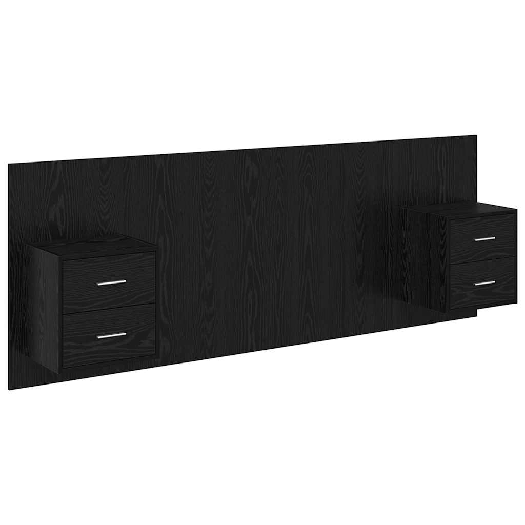 Tête de lit avec armoire 3 pcs Chêne noir Bois d'ingénierie - XIOS