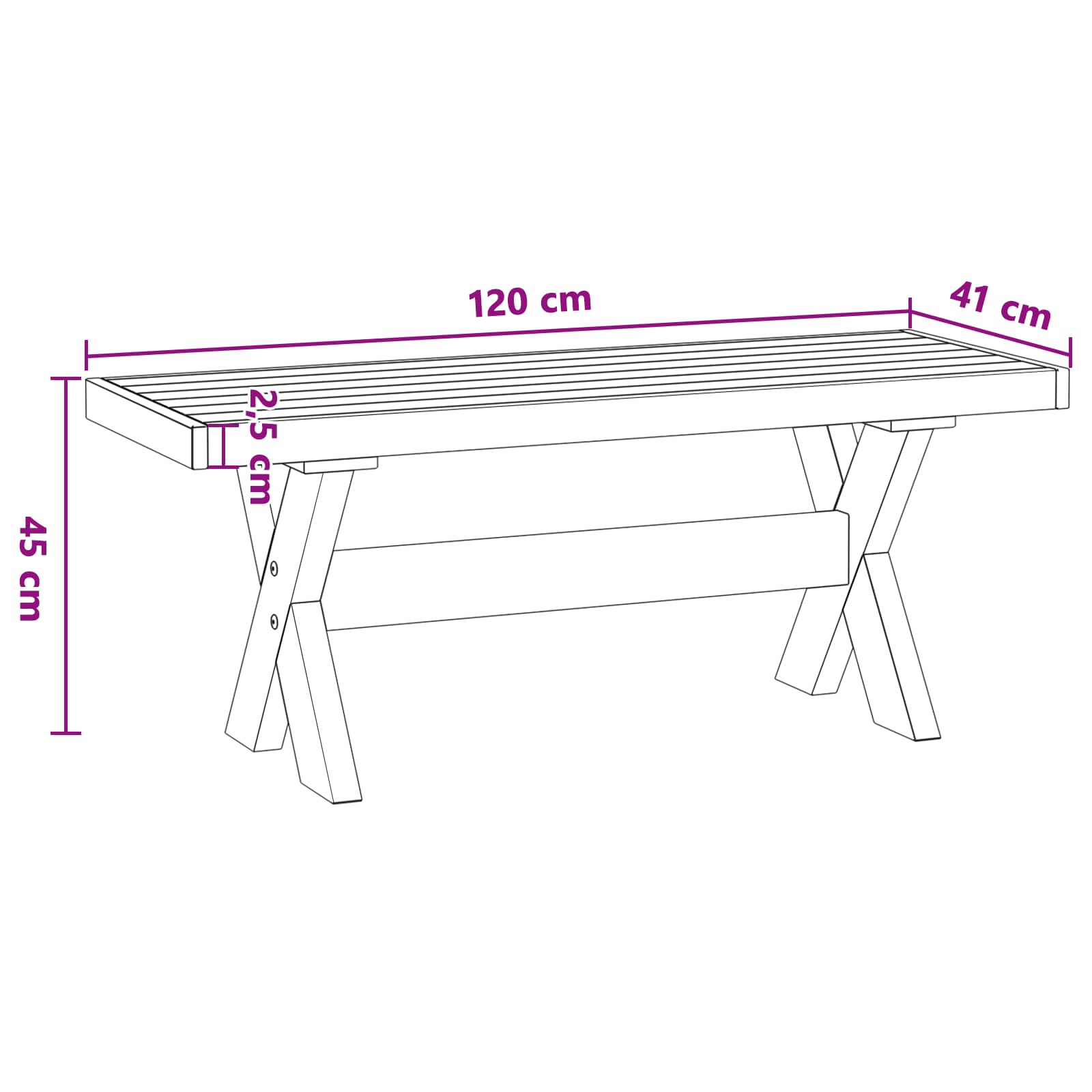 Banc de salle à manger NOAIN 120 x 41 x 45 cm Pin massif - XIOS