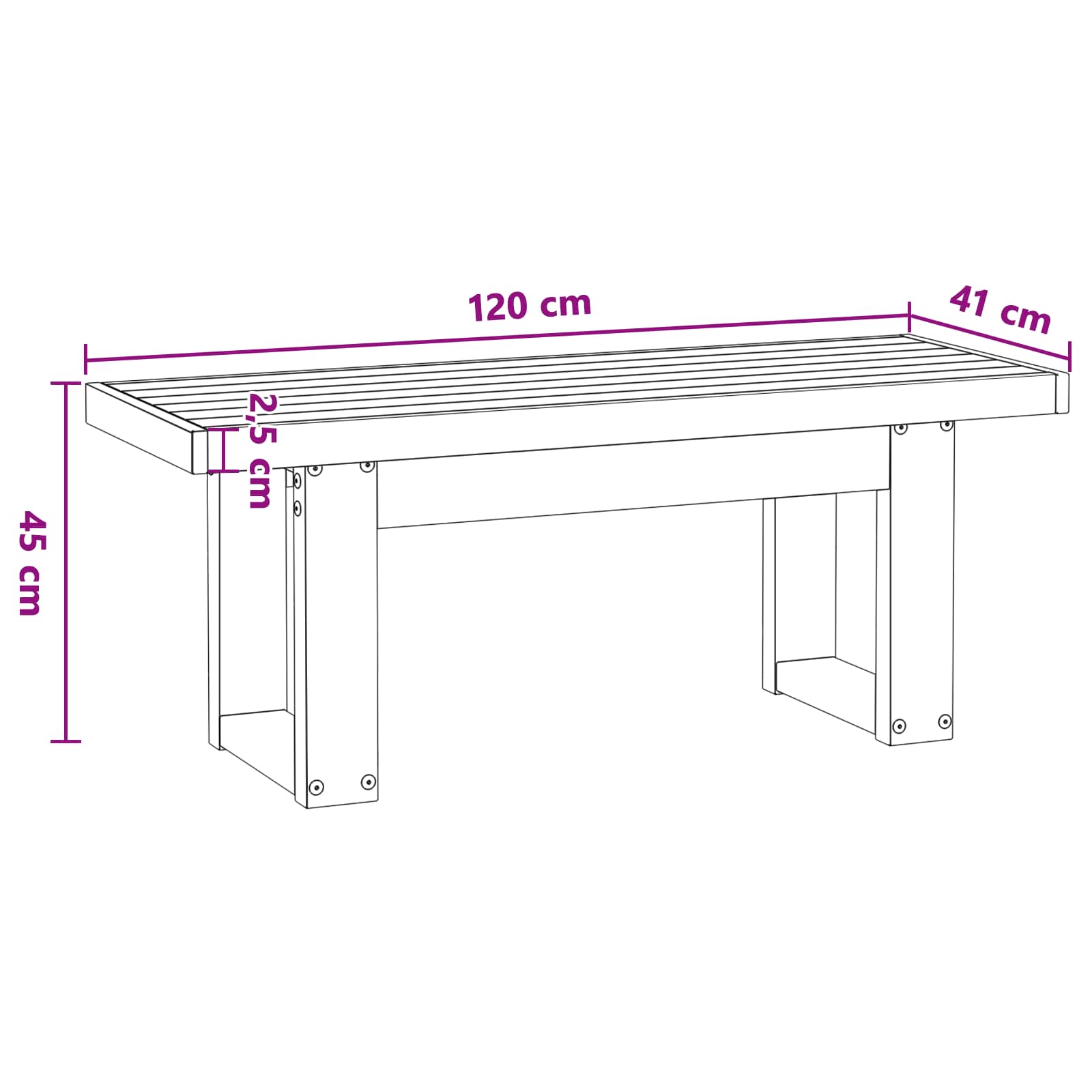 Banc de salle à manger NOAIN 120 x 41 x 45 cm Pin massif - XIOS