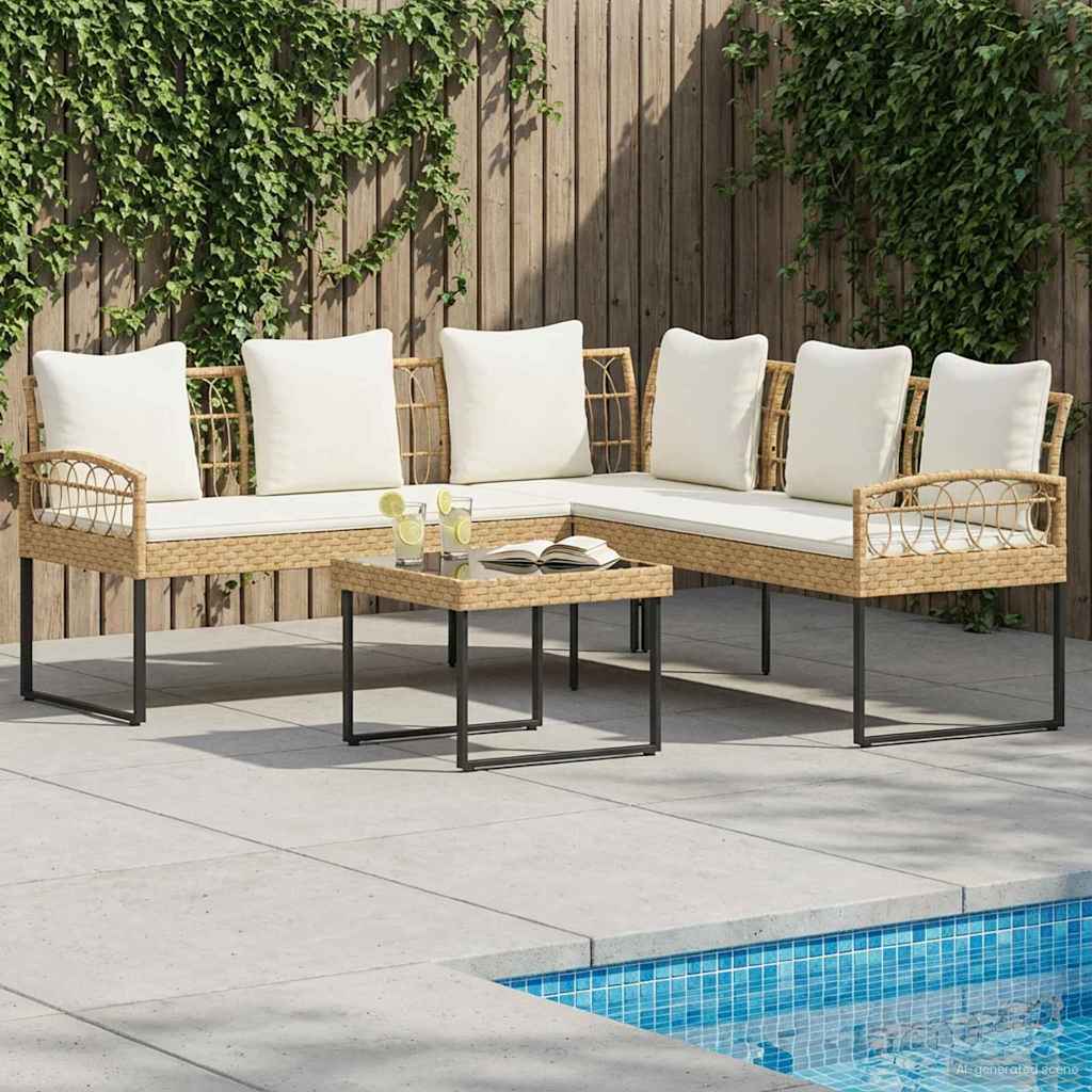 Ensemble de canapé de jardin avec coussin 2 pcs Naturel - XIOS