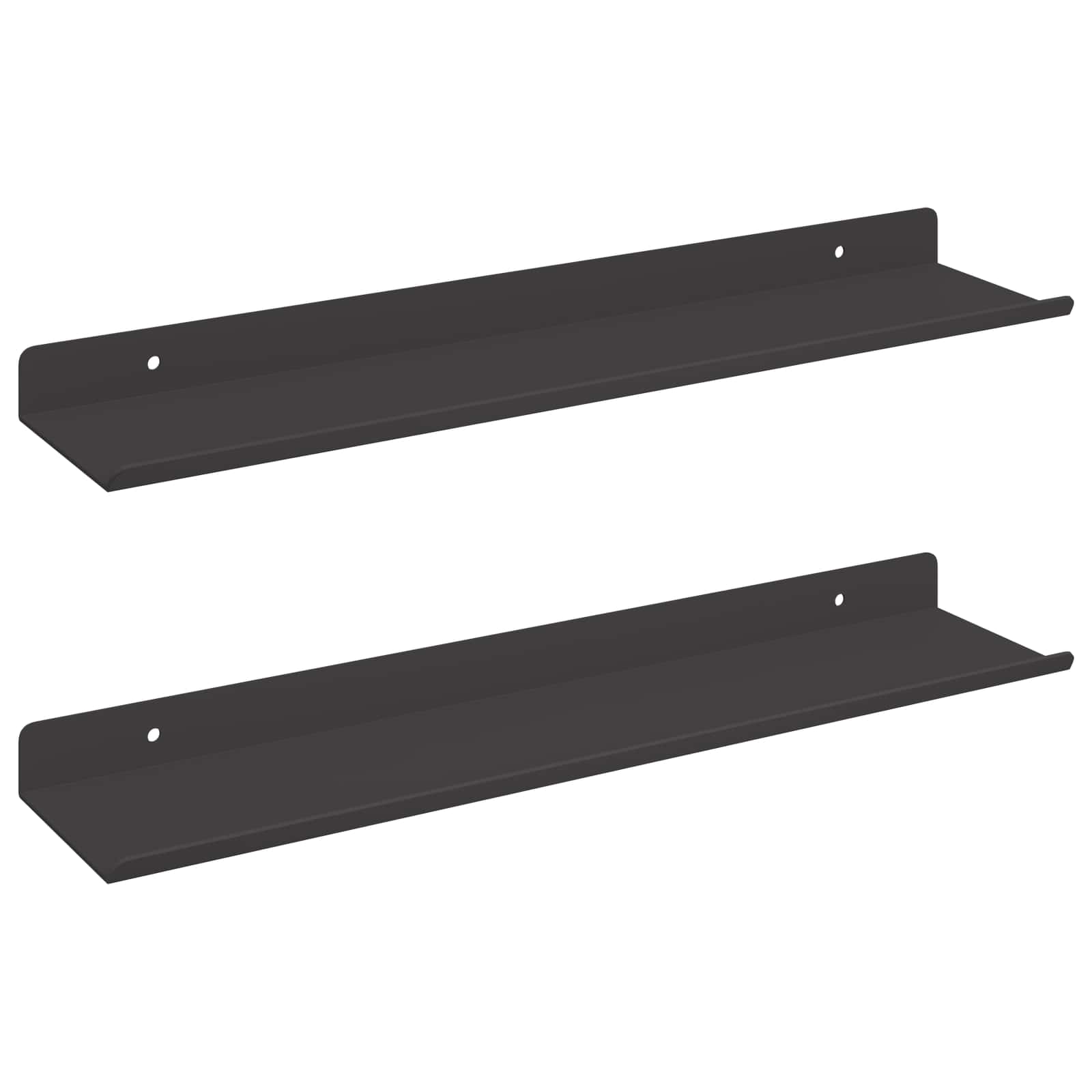 Étagère Murale avec étagère 2 pcs Noir 80 x 9 x 2.5 cm - XIOS