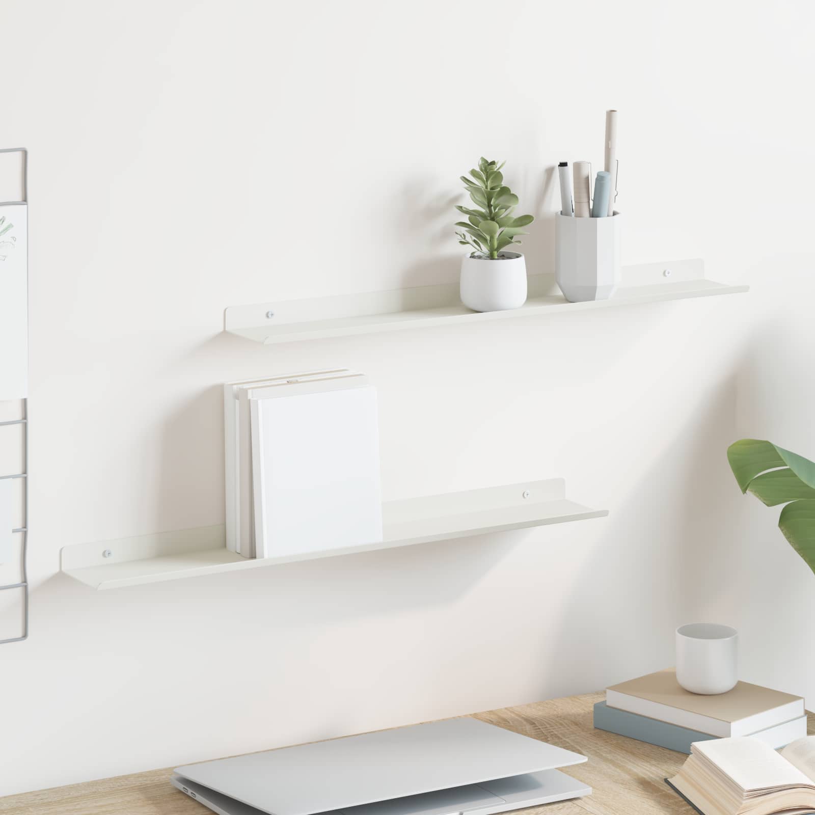Étagère Murale avec étagère 2 pcs Blanc 60 x 9 x 2,5 cm - XIOS