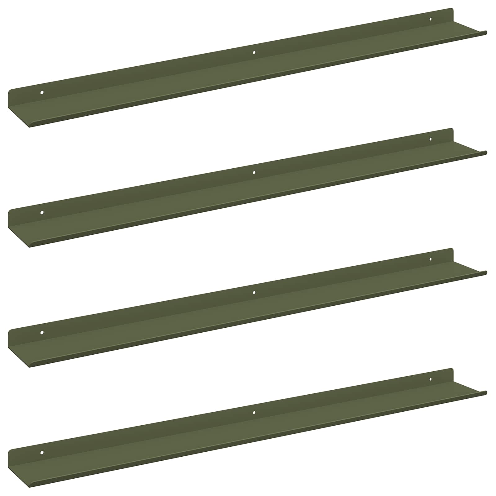 Étagère Murale avec étagère 4 pcs Vert olive 80 x 9 x 2,5 cm - XIOS
