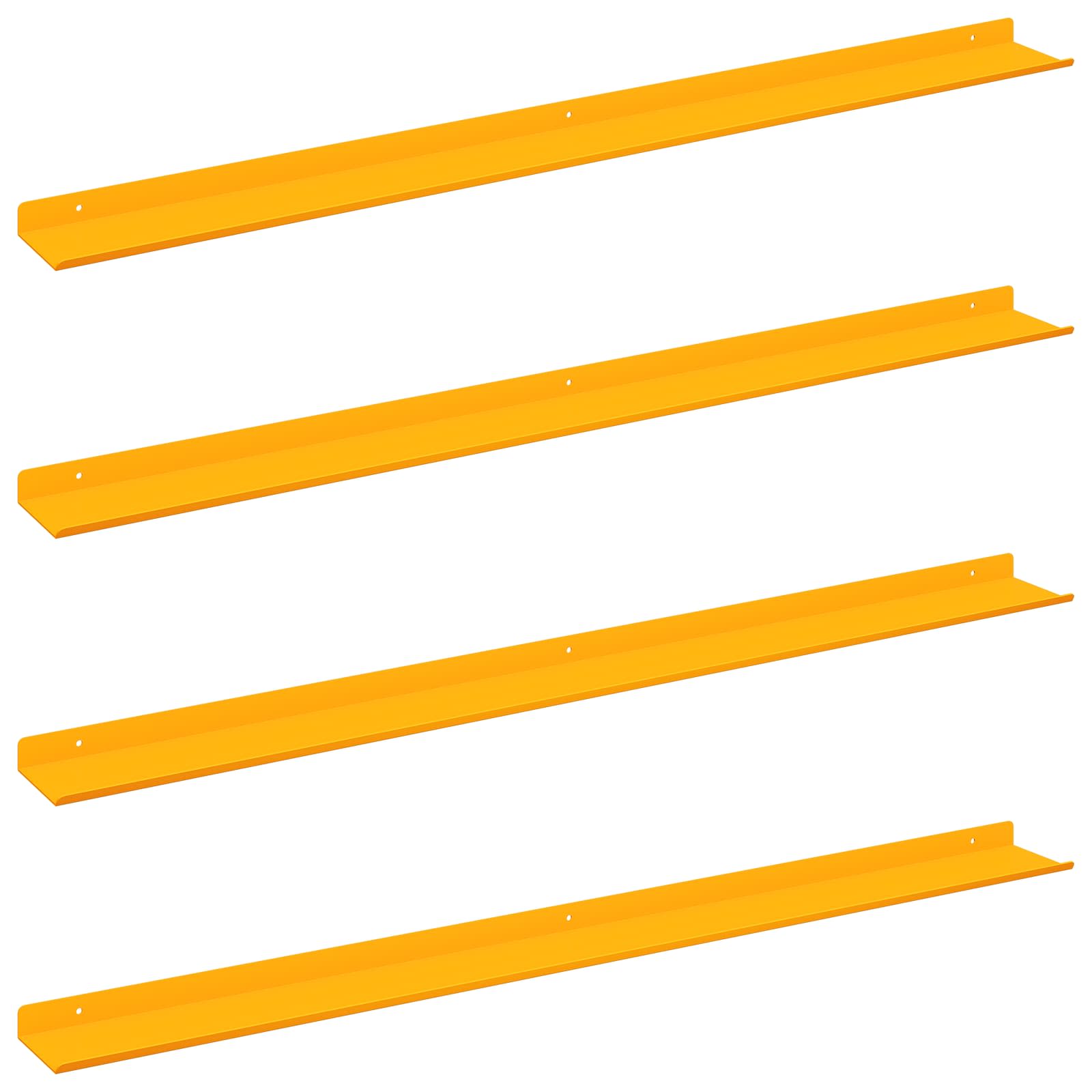 Étagère flottante Montage mural 4 pc Jaune moutarde Acier - XIOS