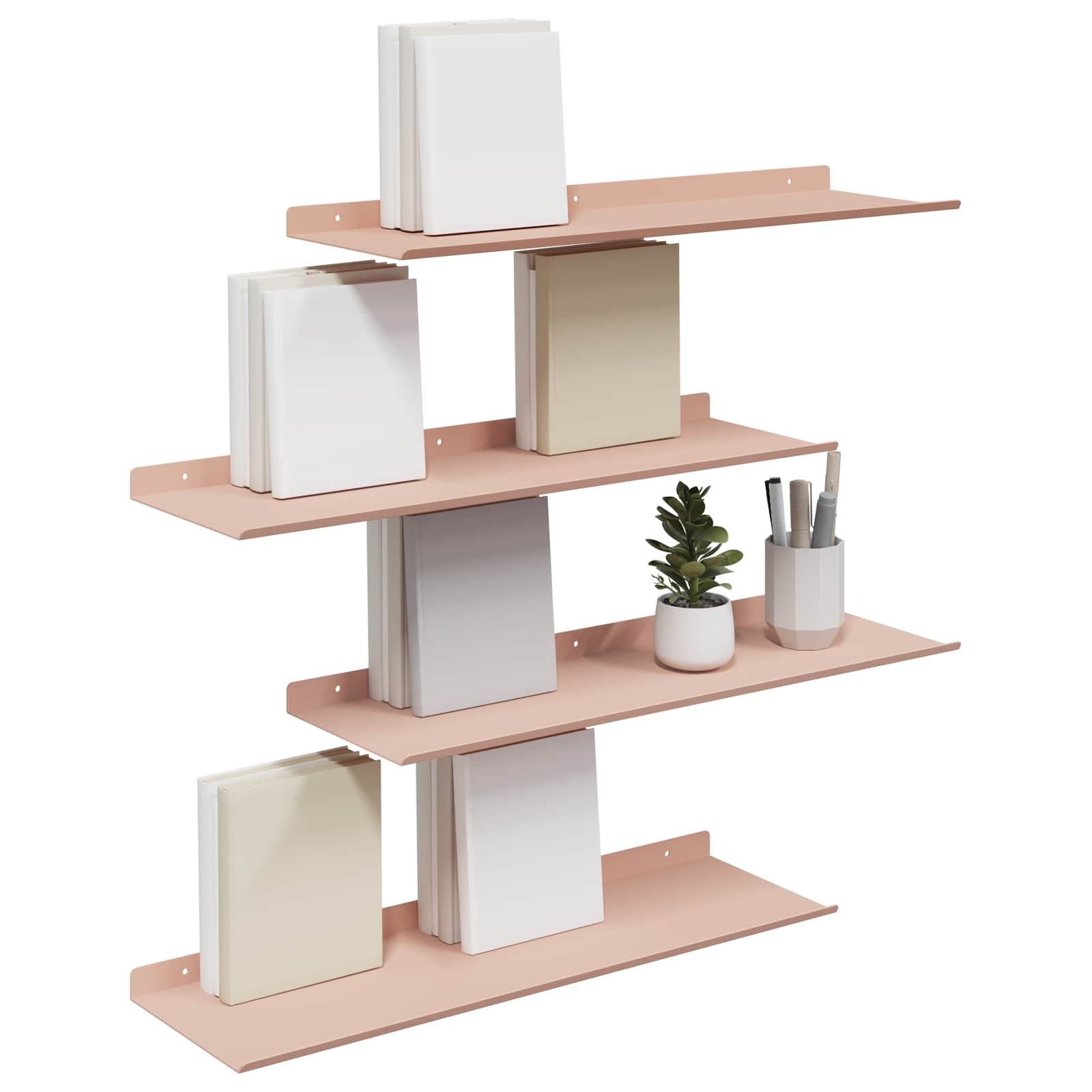 Étagère Murale avec étagère 4 pcs Rose 60 x 18 x 2,5 cm - XIOS