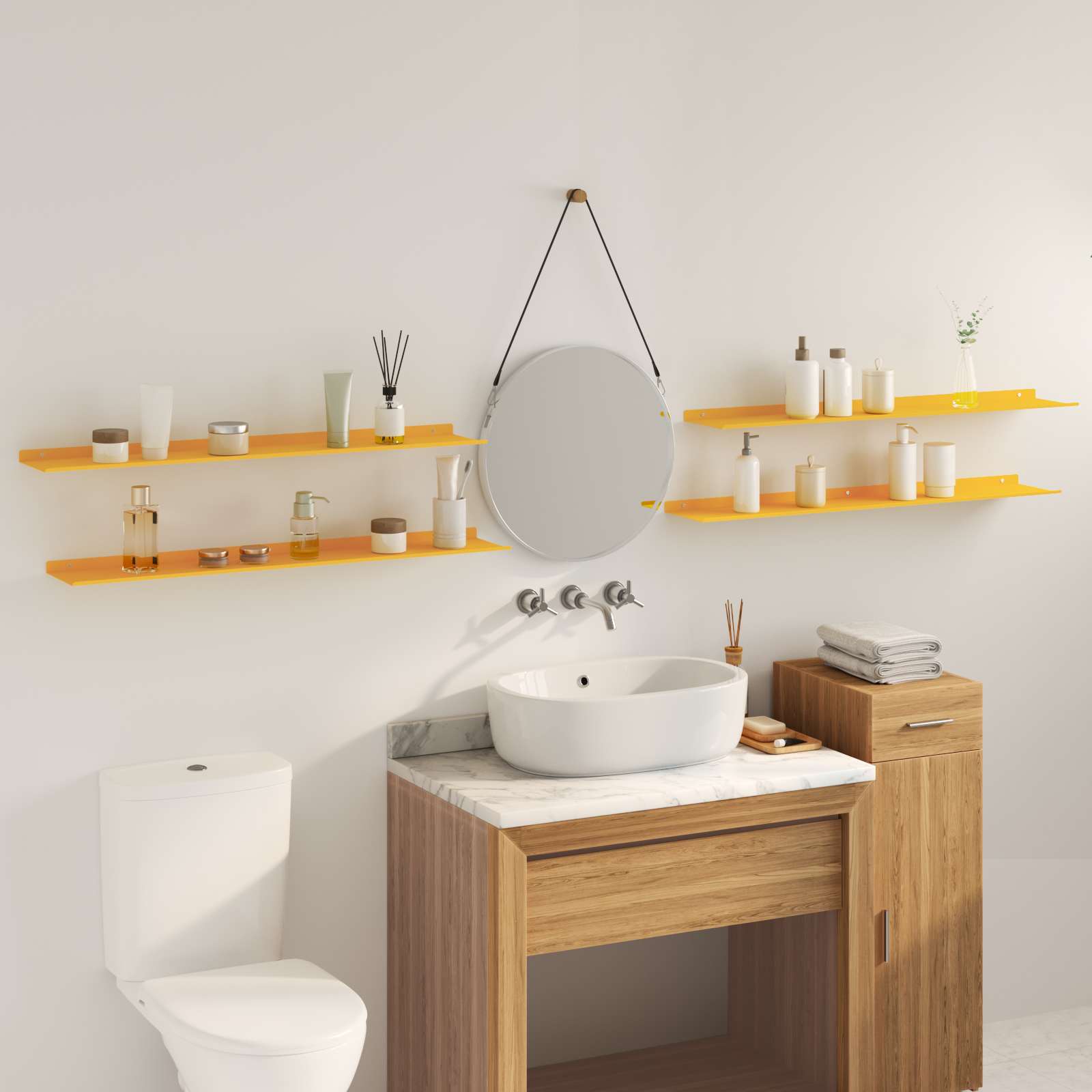 Étagère Murale 4 pcs Jaune moutarde 100 x 18 x 2,5 cm - XIOS