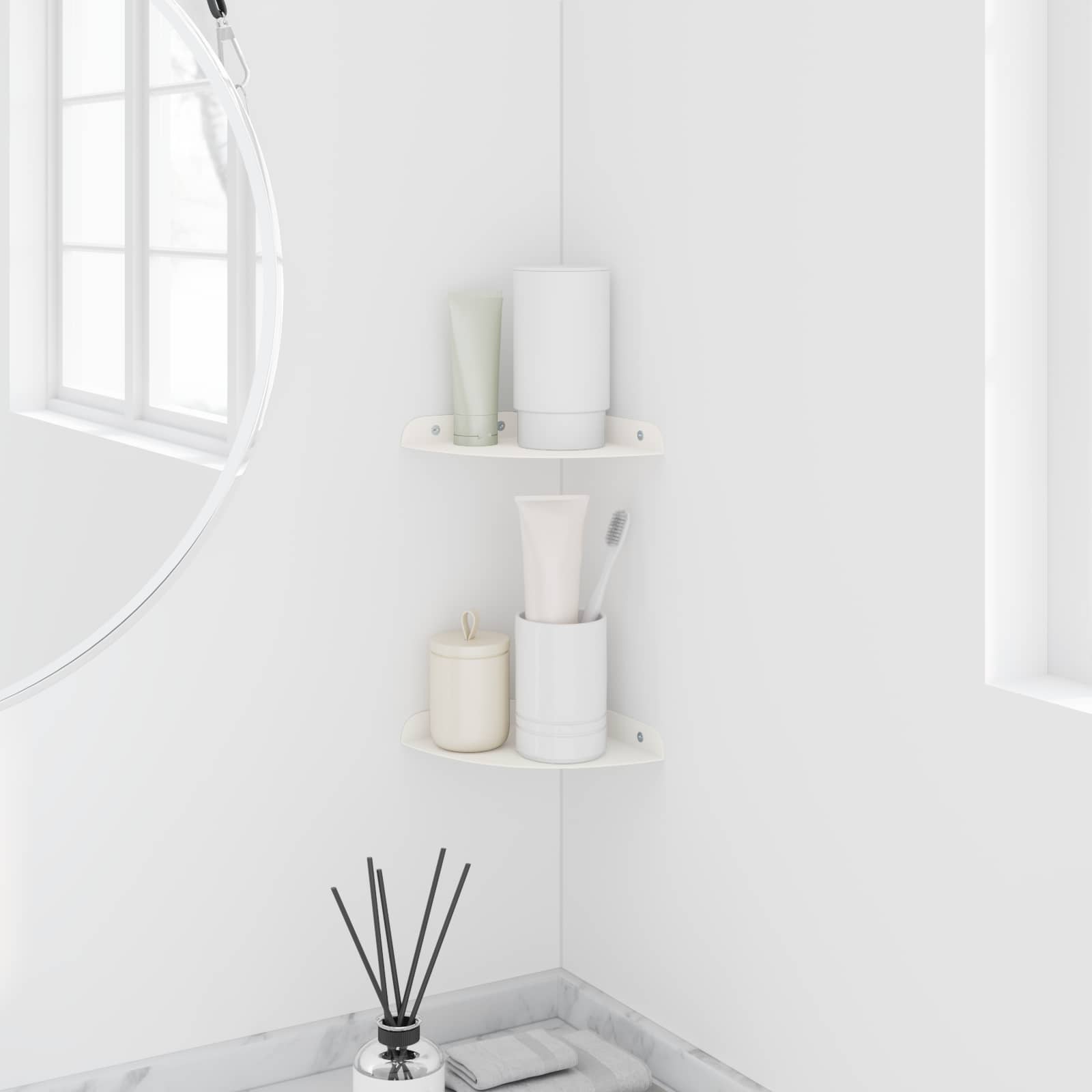 Étagère flottante avec étagère 2 pcs Blanc 15 x 15 x 2 cm - XIOS