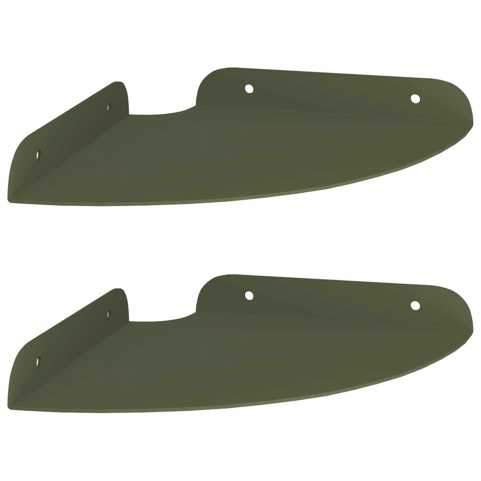 Étagère flottante avec étagère 2 pcs Vert olive 18 x 18 x 2 cm - XIOS