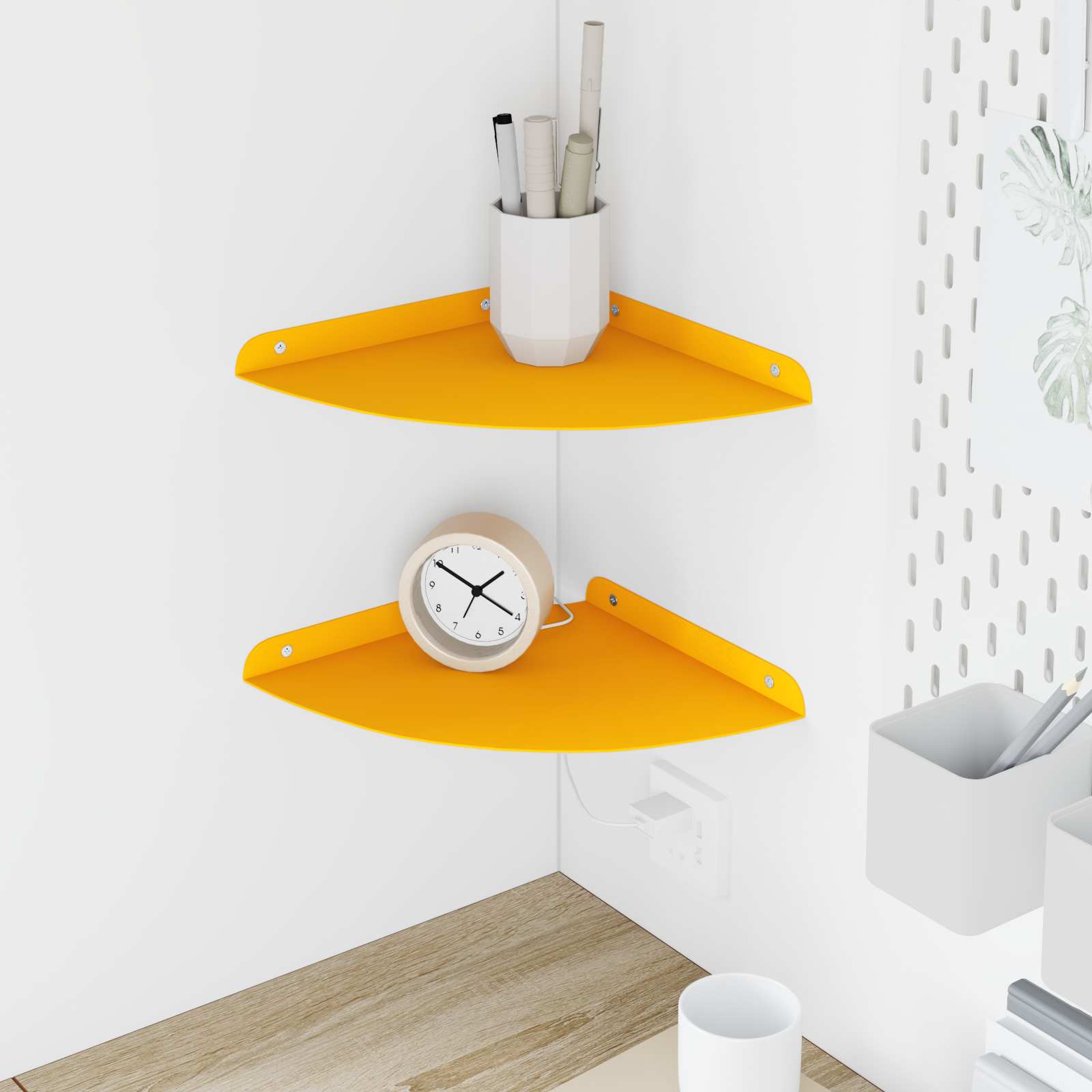 Étagère flottante 2 pcs Jaune moutarde 24 x 24 x 2 cm - XIOS