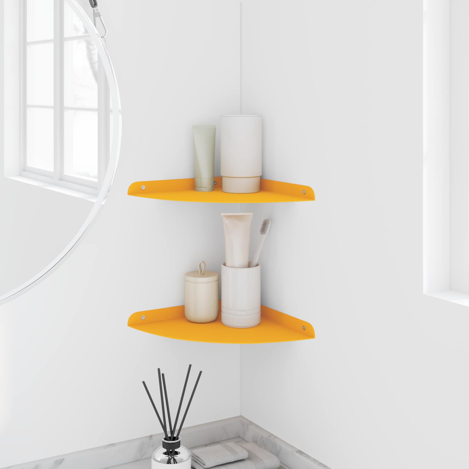 Étagère flottante 2 pcs Jaune moutarde 24 x 24 x 2 cm - XIOS