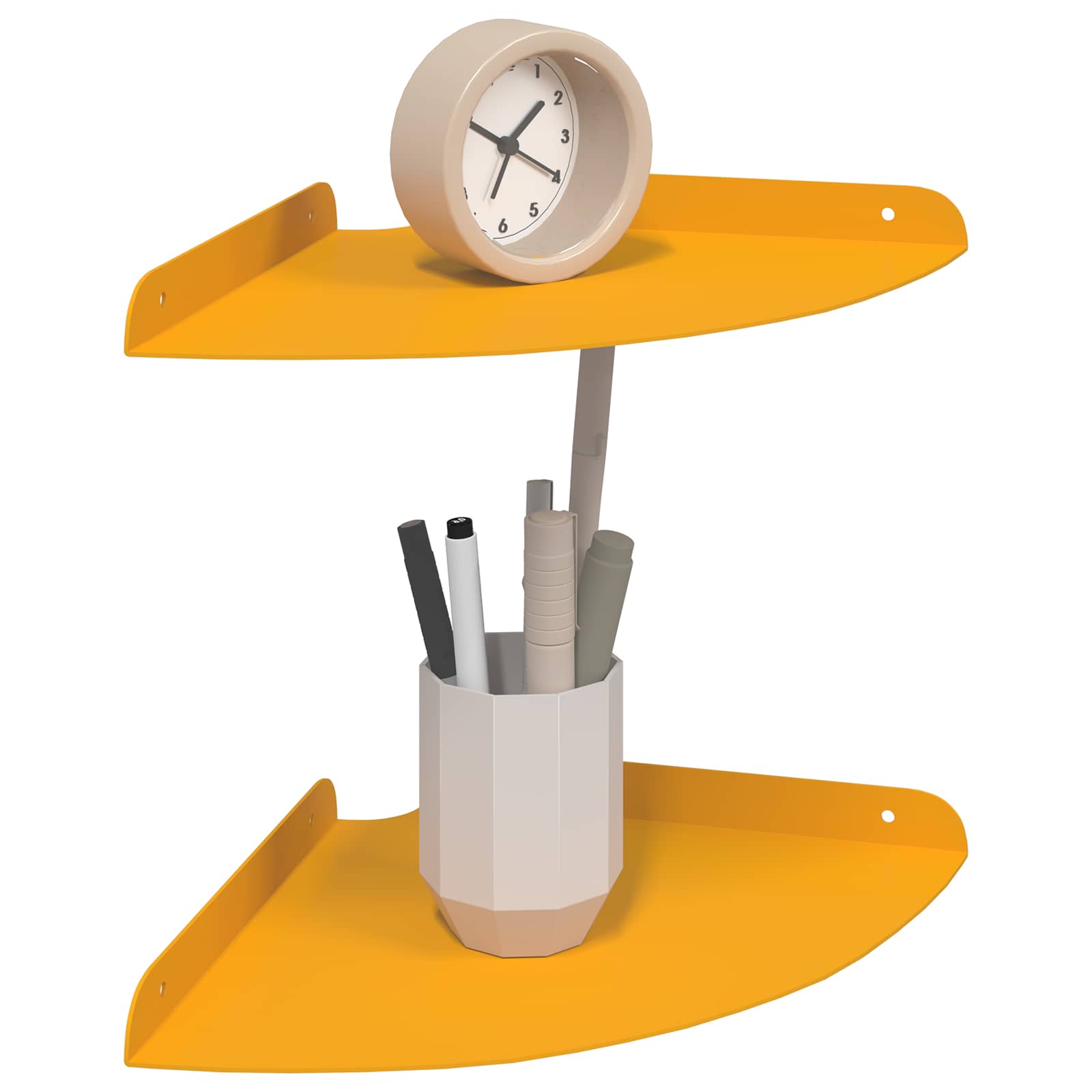 Étagère flottante 2 pcs Jaune moutarde 24 x 24 x 2 cm - XIOS
