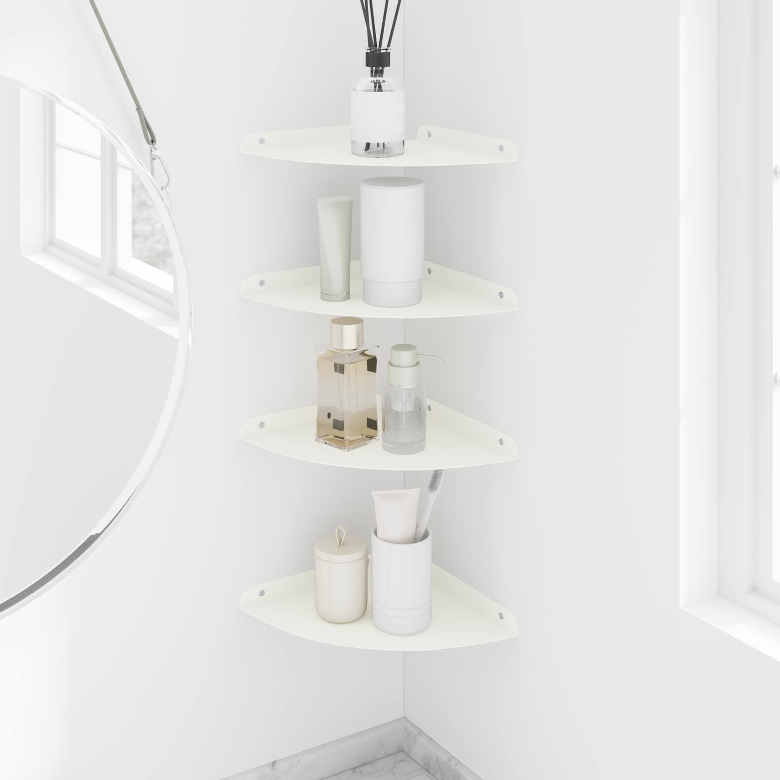 Étagère flottante avec étagère 4 pcs Blanc 24 x 24 x 2 cm - XIOS