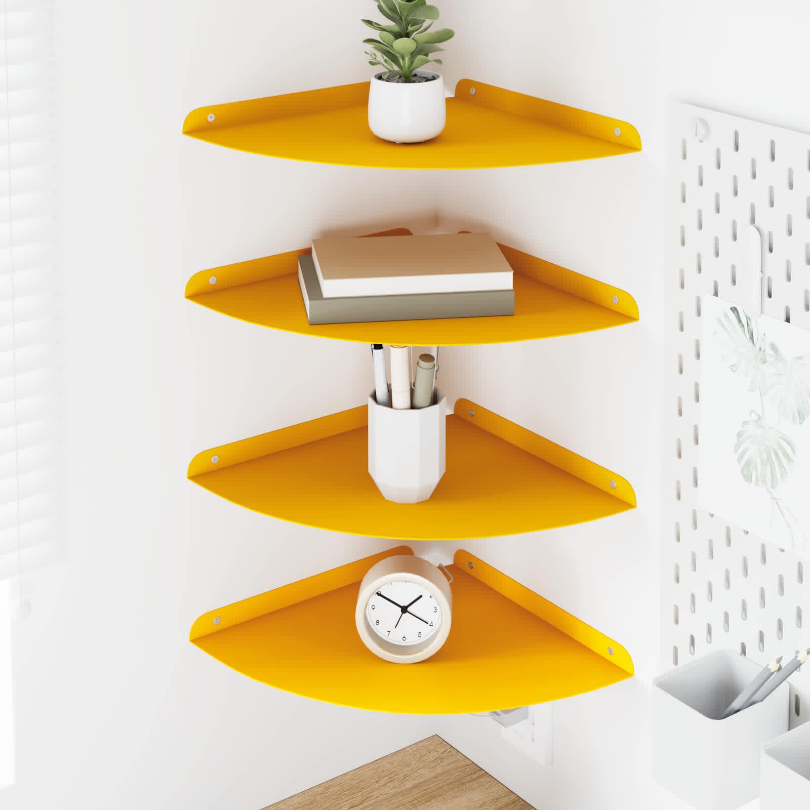 Étagère flottante 4 pcs Jaune moutarde 30 x 30 x 2 cm - XIOS