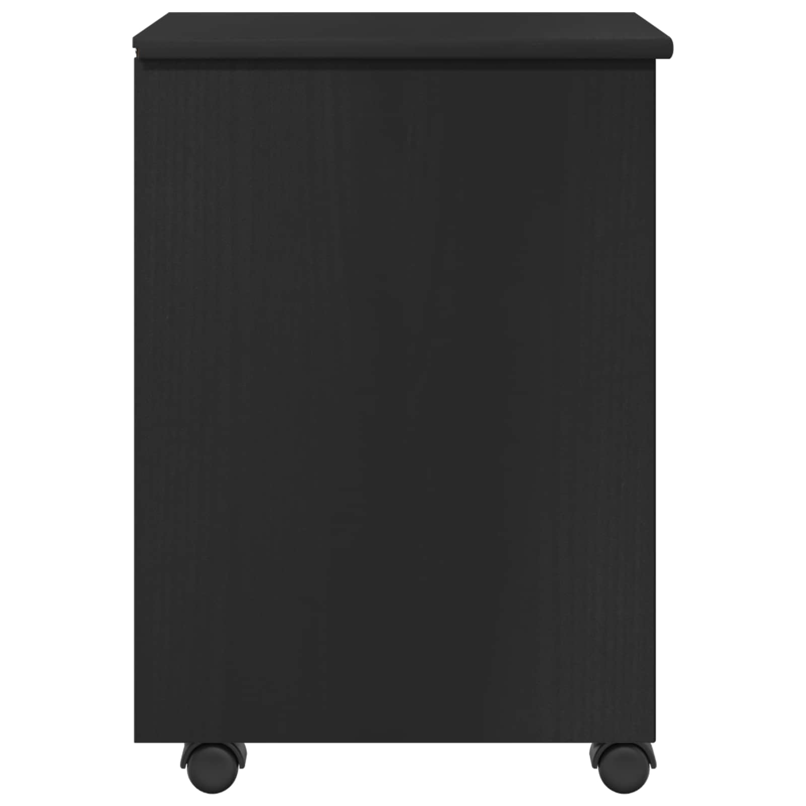 Cabinet roulant Noir 34 x 39 x 56 cm Bois de Pin Massif - XIOS