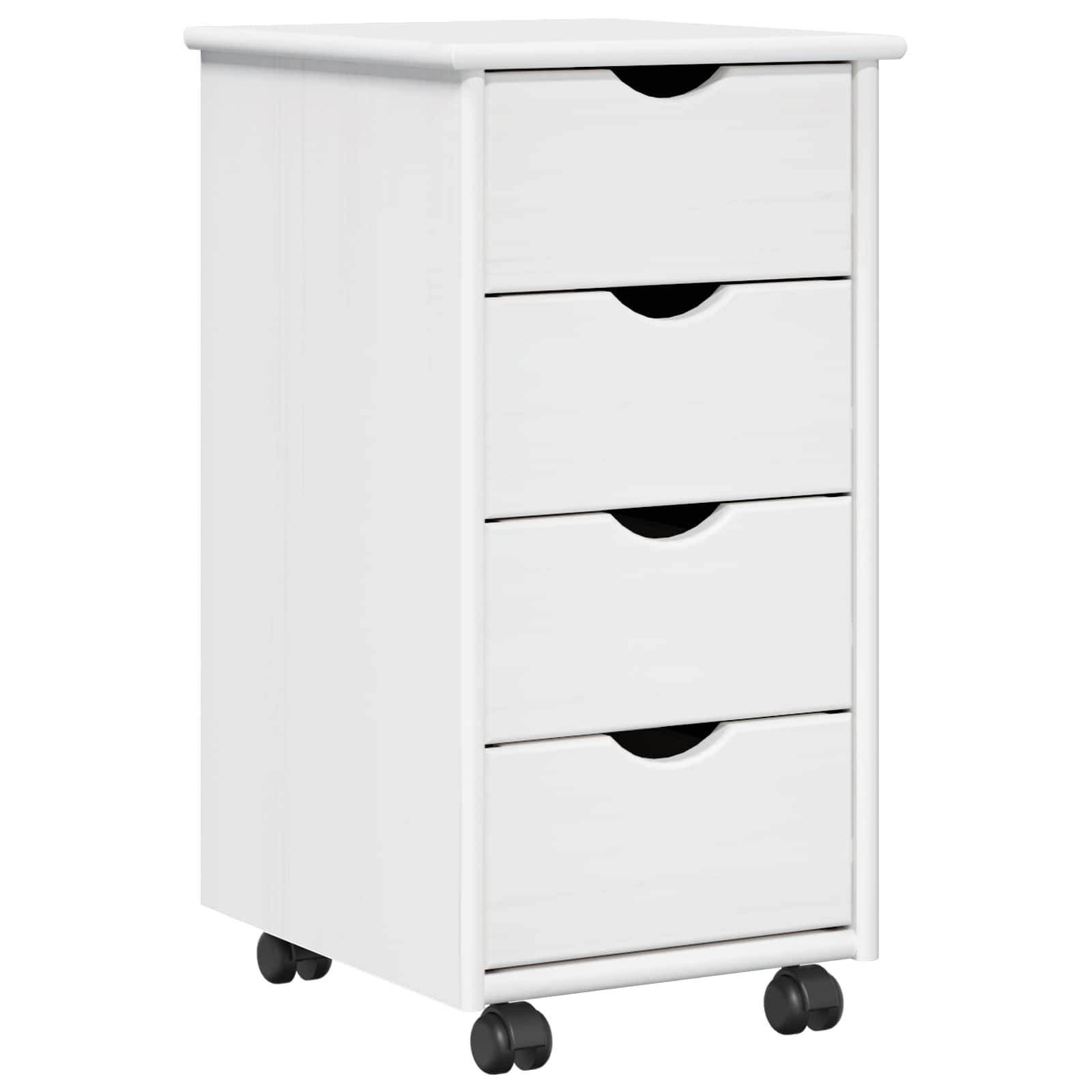 Cabinet roulant Blanc 34 x 39 x 65,5 cm Bois de Pin Massif - XIOS