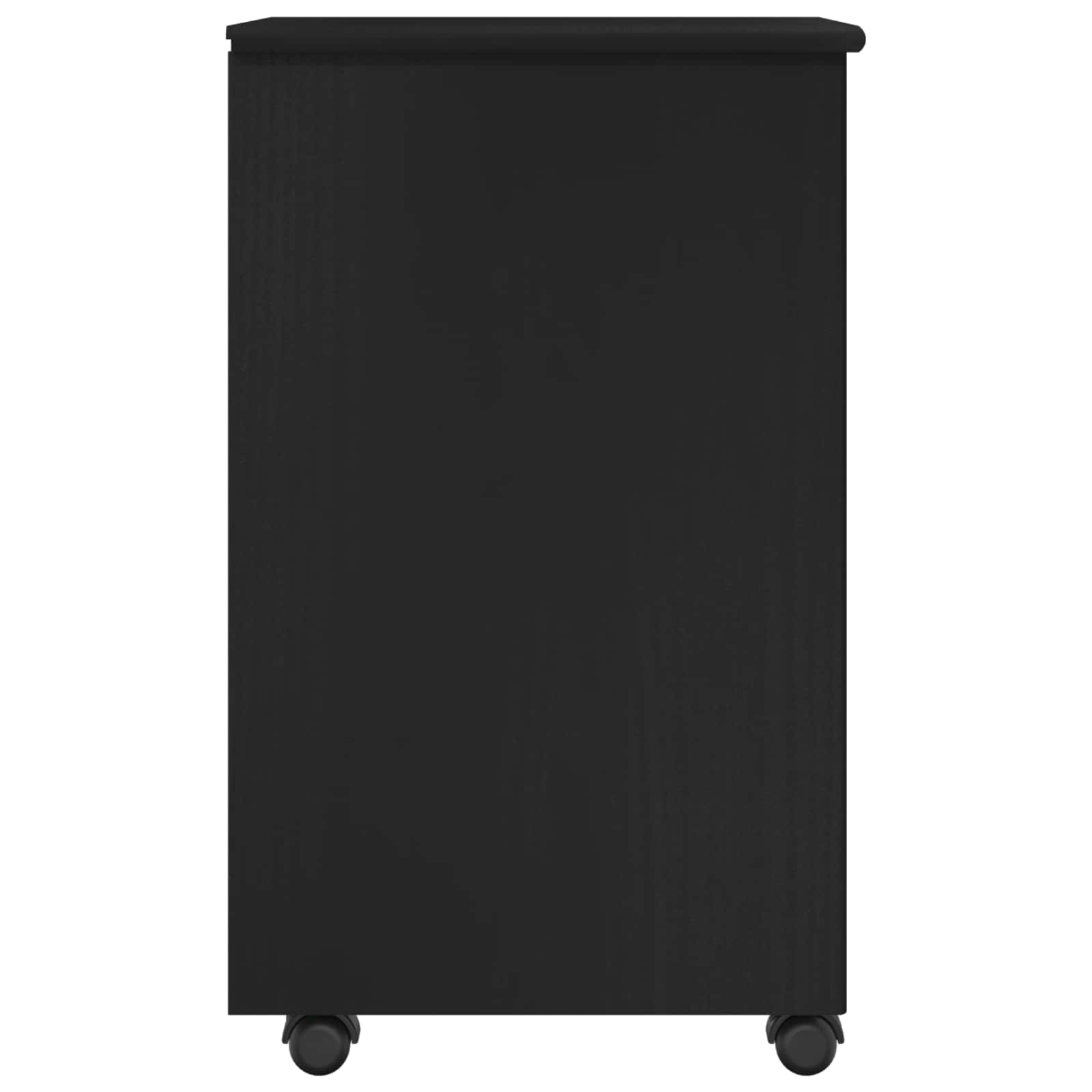 Cabinet roulant Noir 34 x 39 x 65,5 cm Bois de Pin Massif - XIOS