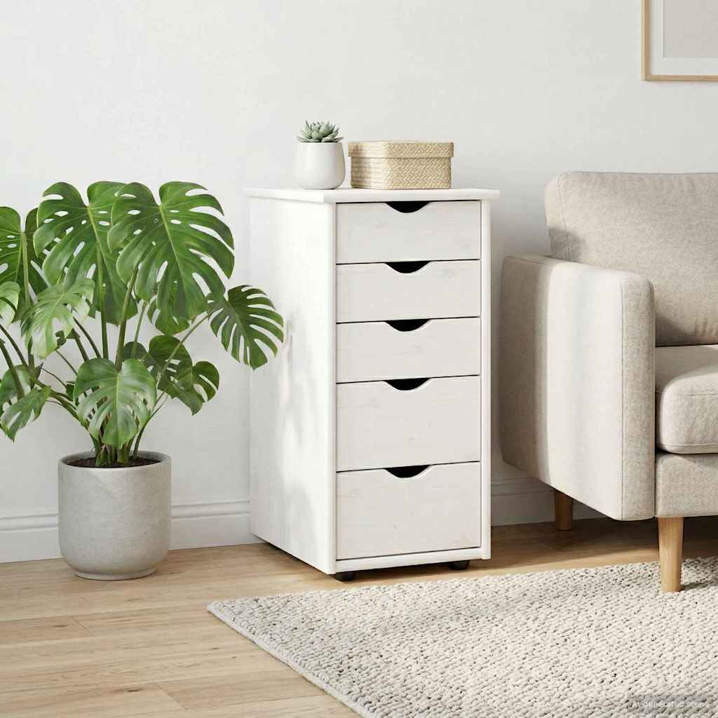 Armoire Blanc 34 x 39 x 61,5 cm Bois de Pin Massif - XIOS