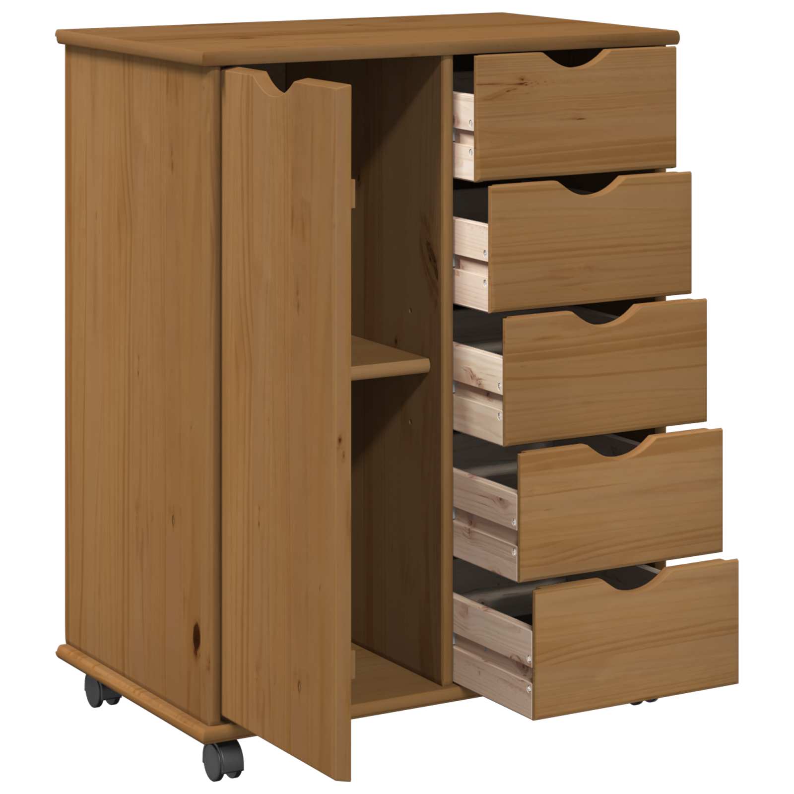 Cabinet roulant avec roue Marron miel 63,5 x 39 x 79 cm - XIOS