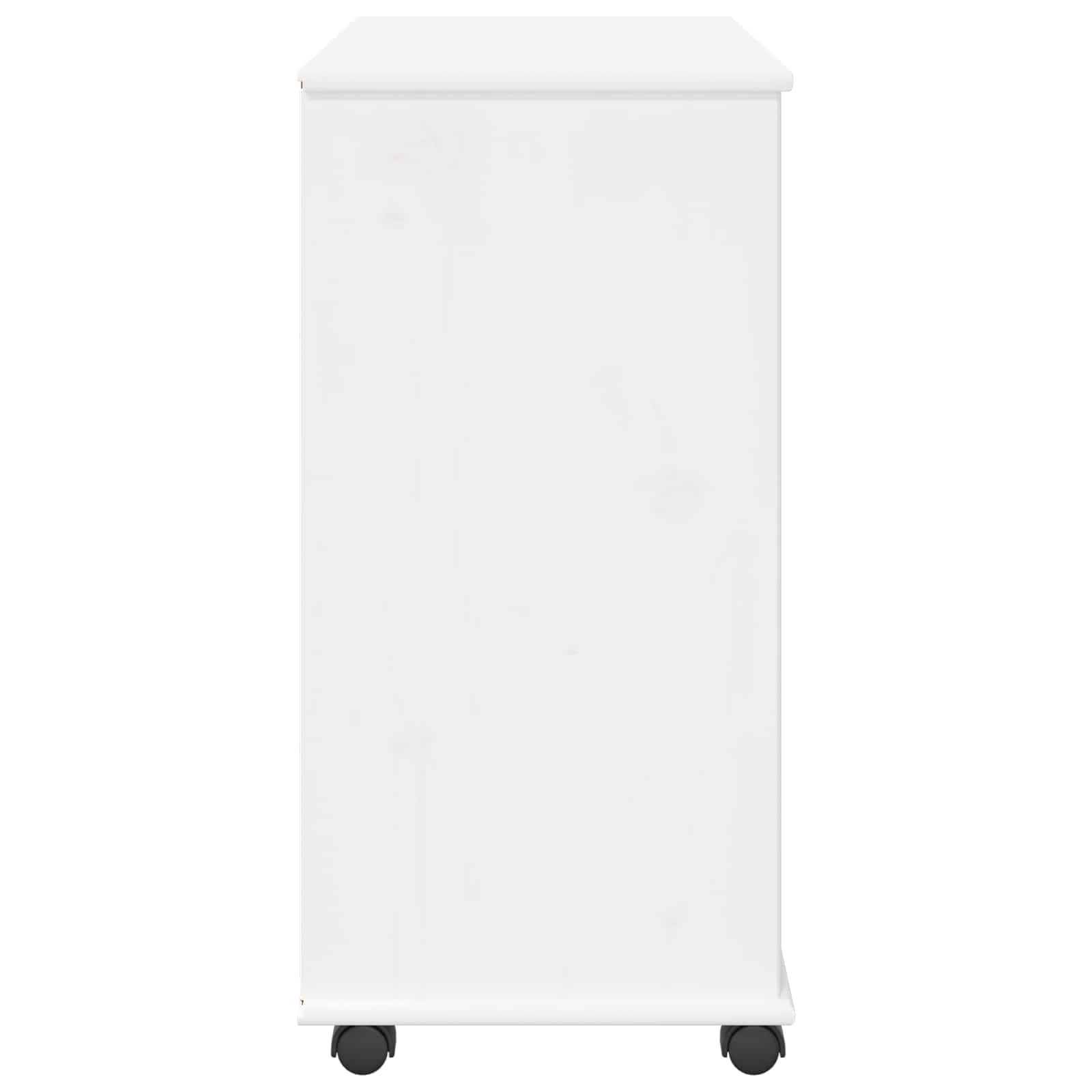 Cabinet roulant Blanc 63,5 x 39 x 79 cm Bois de Pin Massif - XIOS