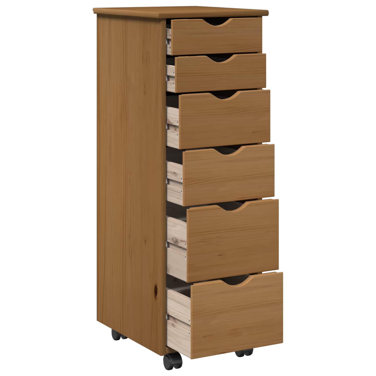 Cabinet roulant avec roue Marron miel 34 x 39 x 93,5 cm - XIOS