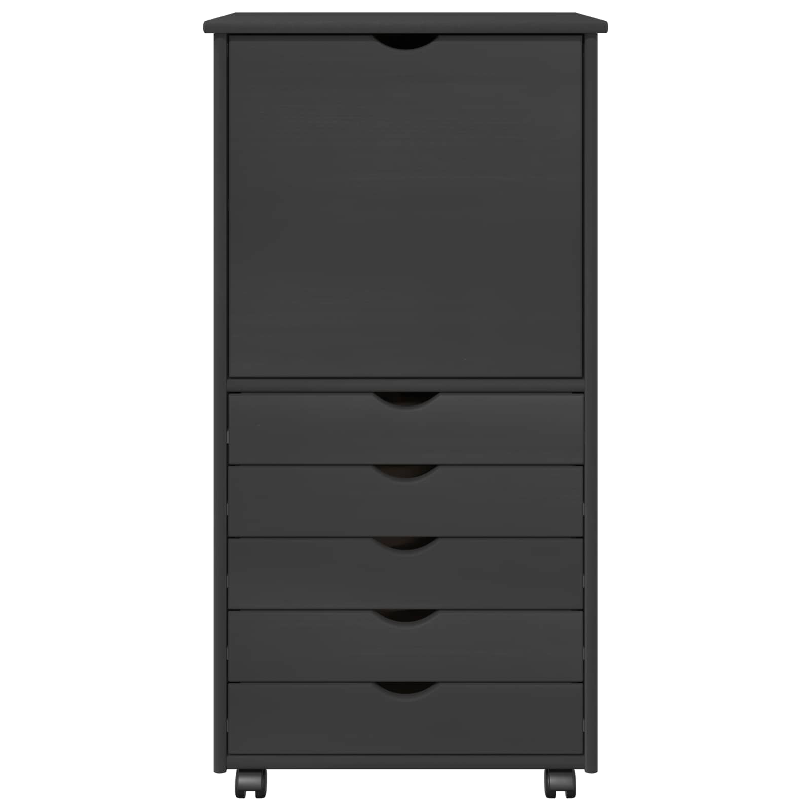 Cabinet roulant Gris 53 x 39 x 103 cm Bois de Pin Massif - XIOS