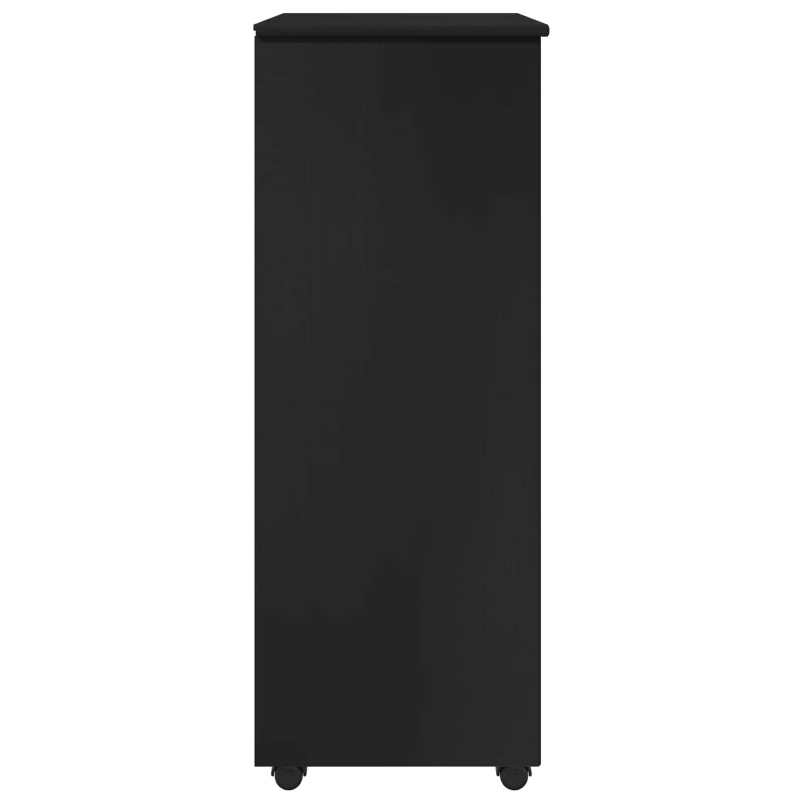 Cabinet roulant Noir 53 x 39 x 103 cm Bois de Pin Massif - XIOS