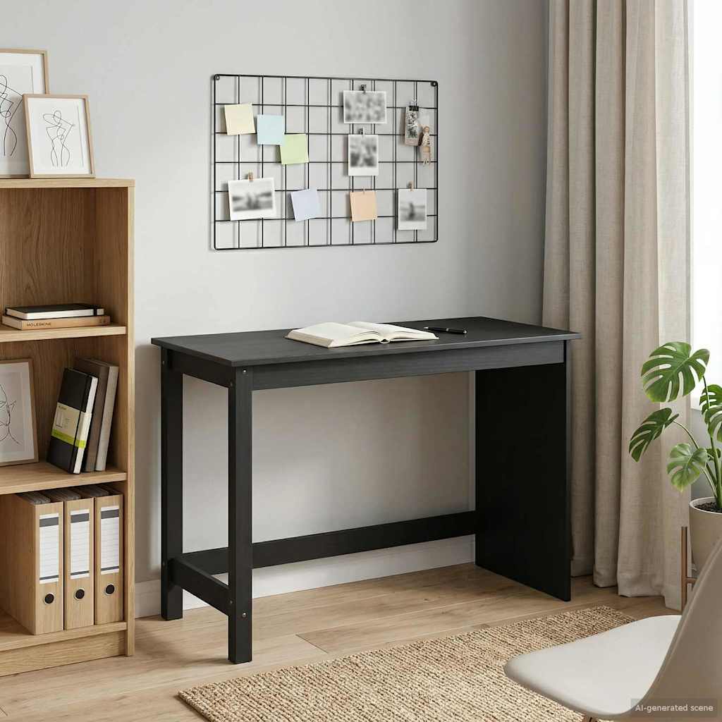 Bureau Noir 112 x 50 x 75 cm Bois de Pin Massif - XIOS