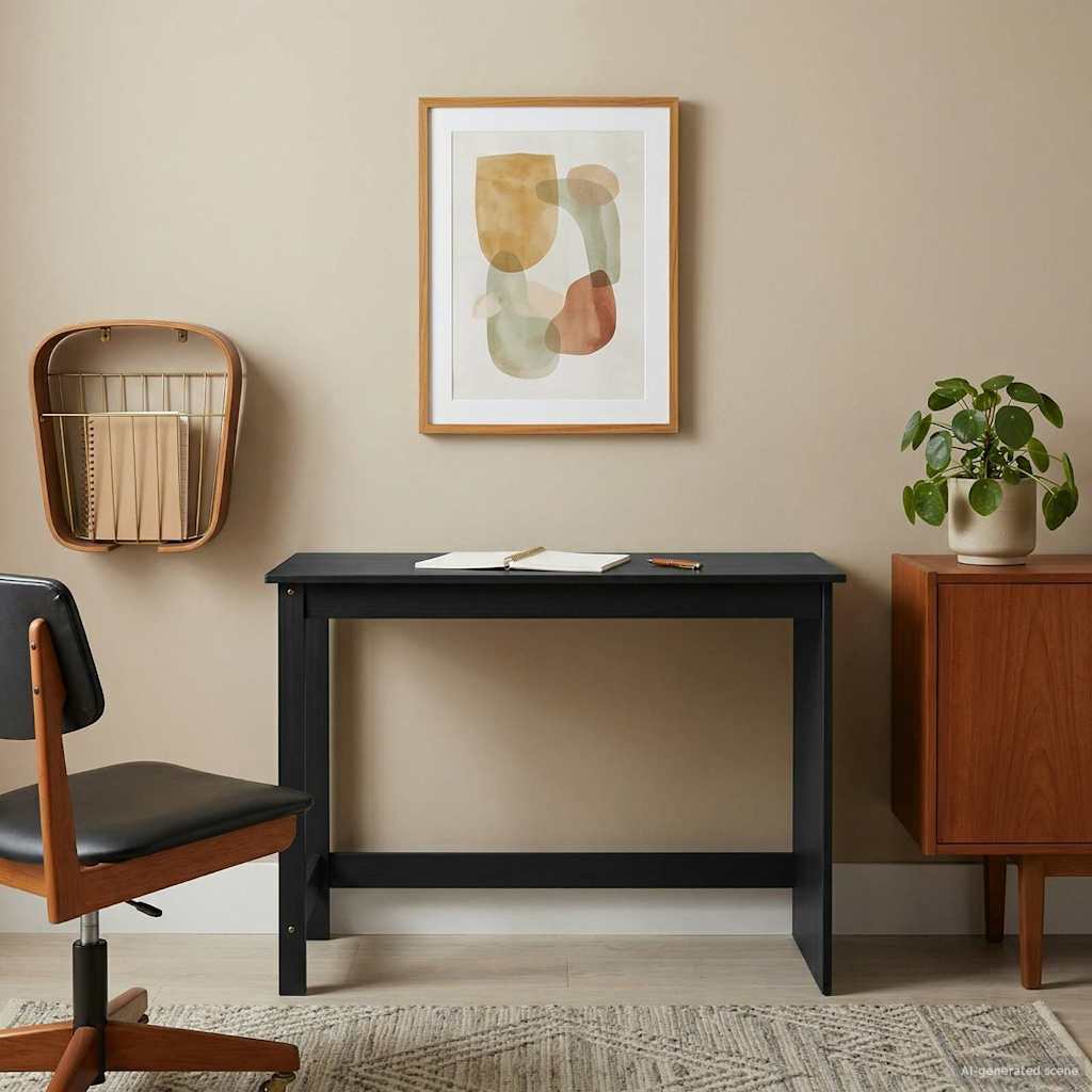 Bureau Noir 112 x 50 x 75 cm Bois de Pin Massif - XIOS