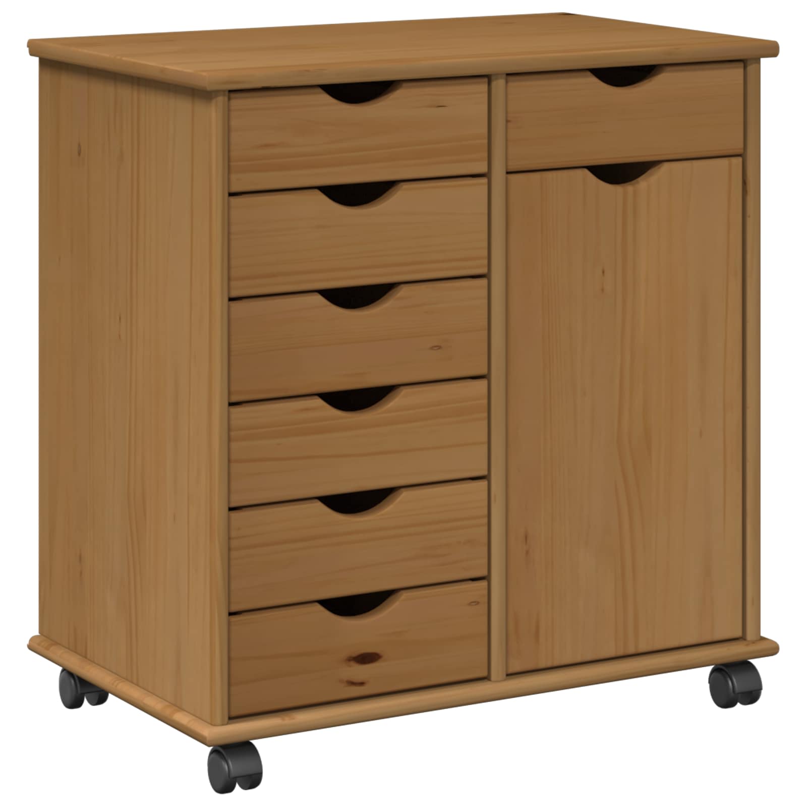Cabinet roulant avec roue Marron miel 63,5 x 39 x 65,5 cm - XIOS