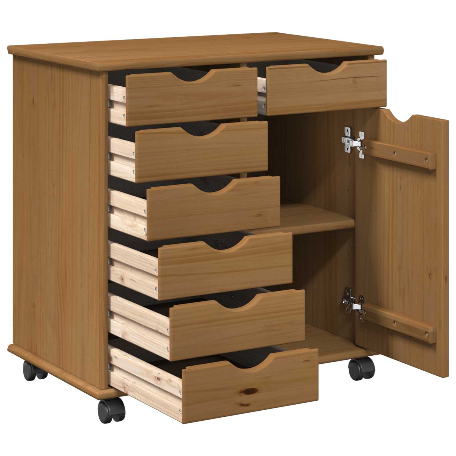 Cabinet roulant avec roue Marron miel 63,5 x 39 x 65,5 cm - XIOS