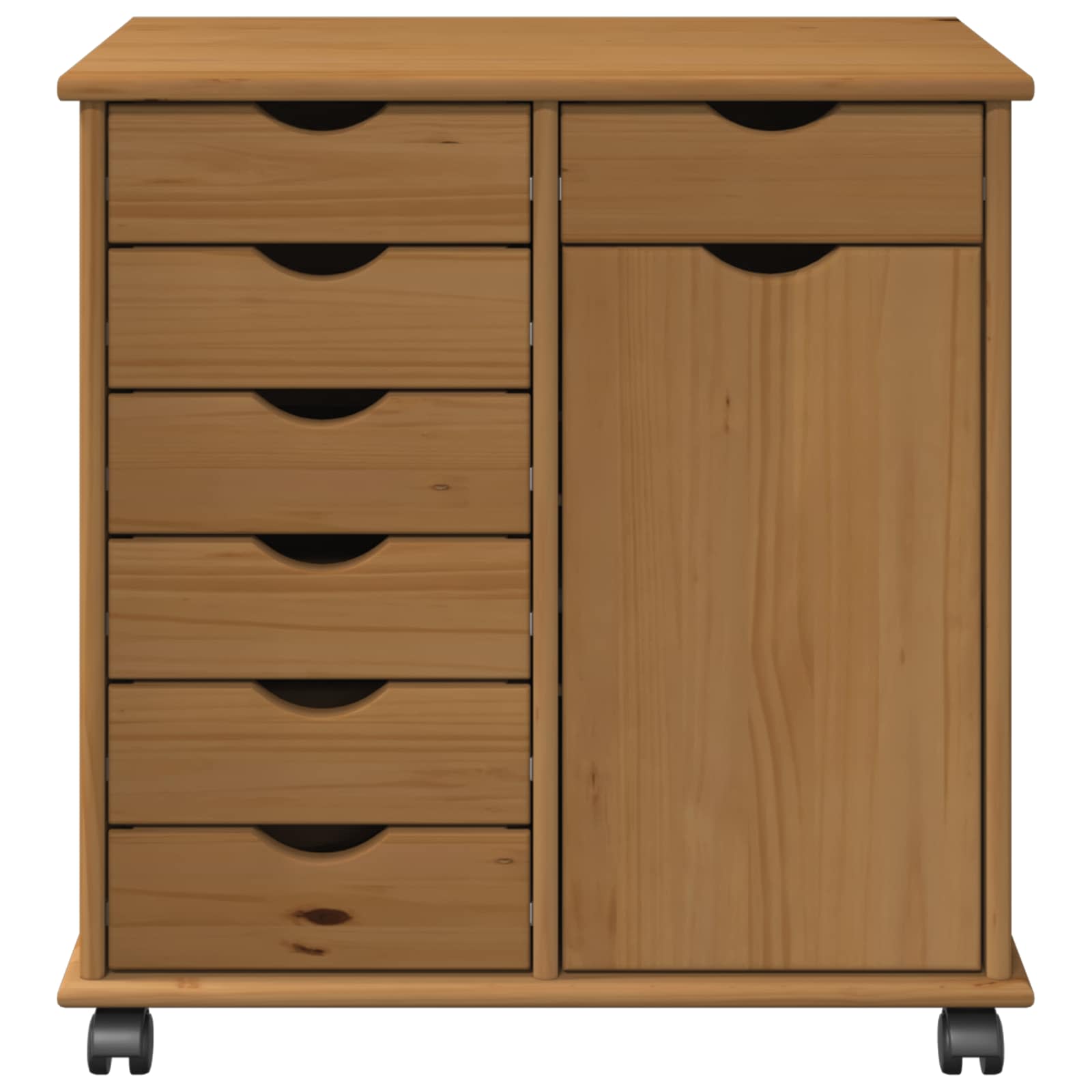 Cabinet roulant avec roue Marron miel 63,5 x 39 x 65,5 cm - XIOS