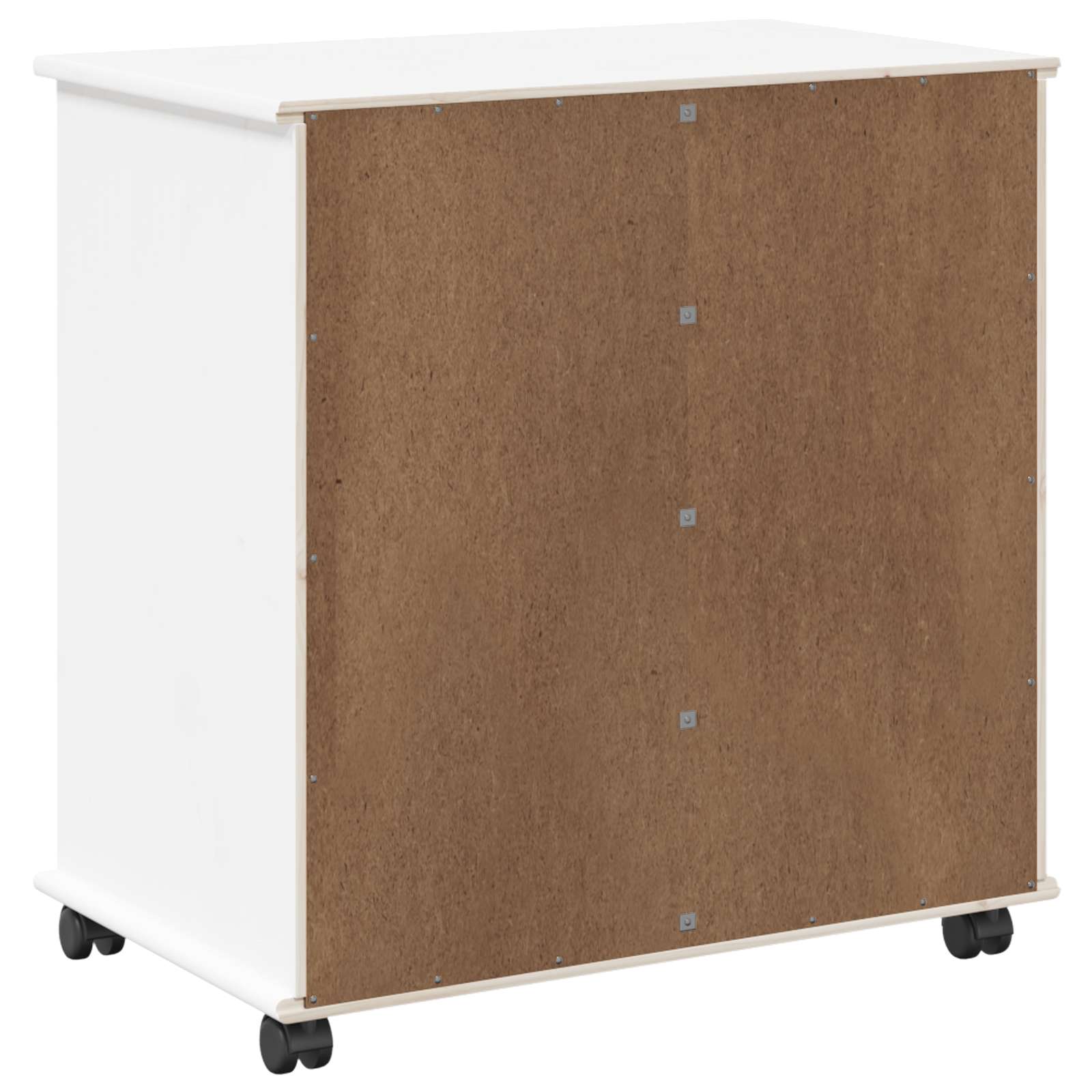Cabinet roulant Blanc 63,5 x 39 x 65,5 cm Bois de Pin Massif - XIOS