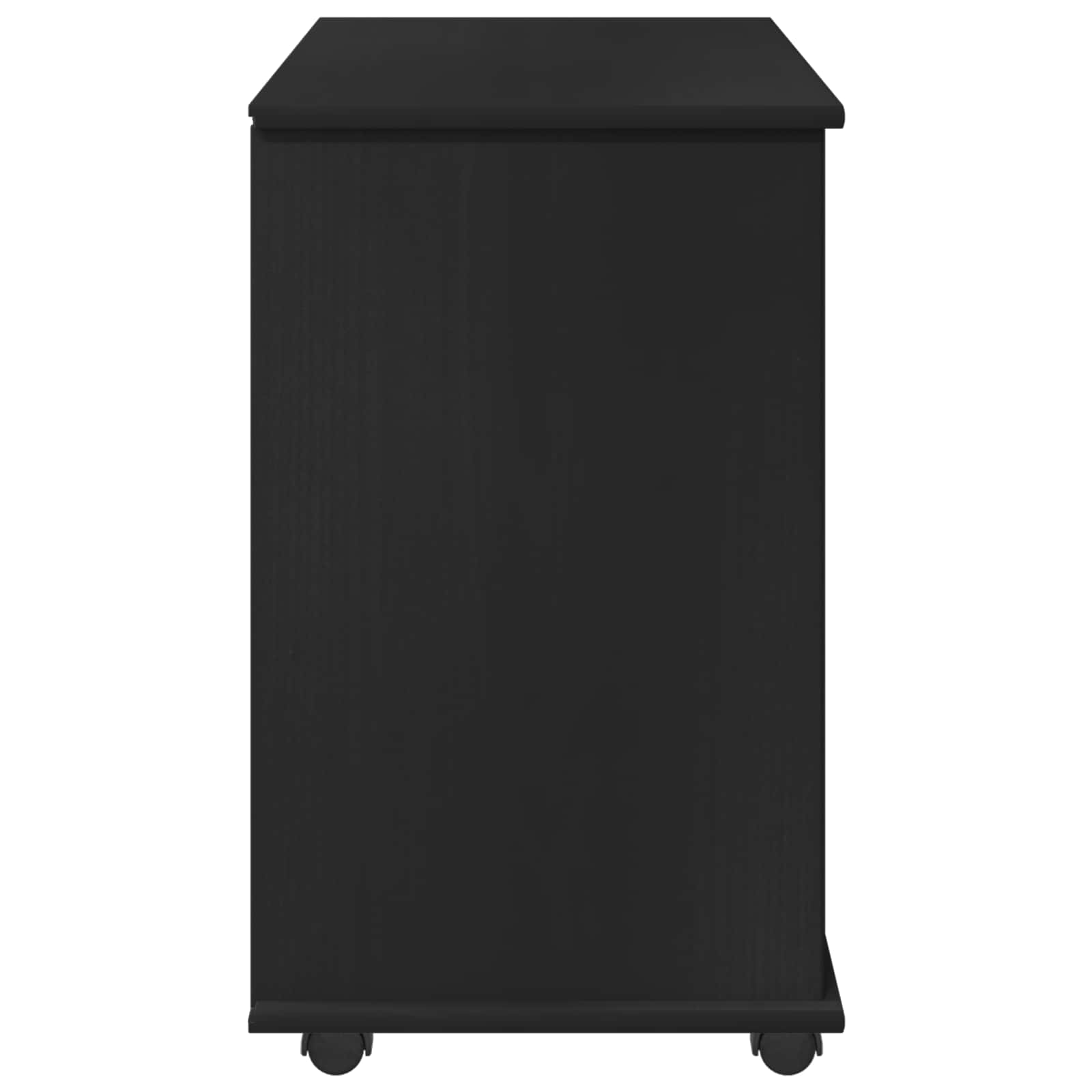 Cabinet roulant Noir 63,5 x 39 x 65,5 cm Bois de Pin Massif - XIOS