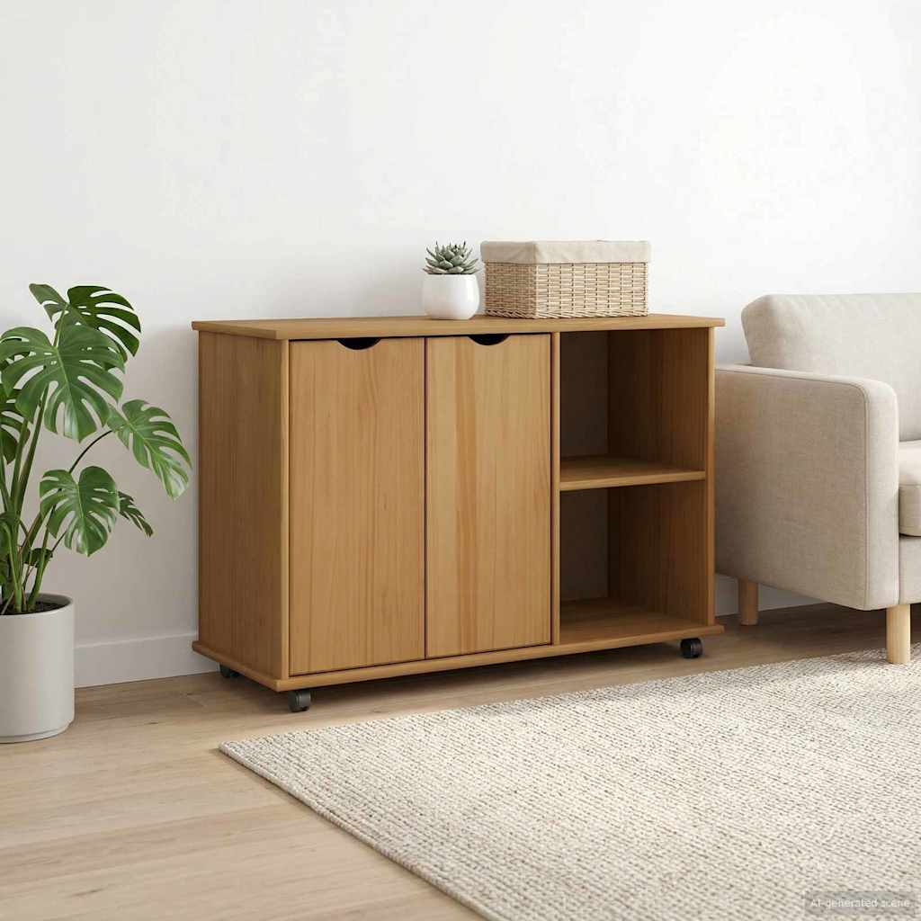 Cabinet roulant avec roue Marron miel 100 x 39 x 65,5 cm - XIOS