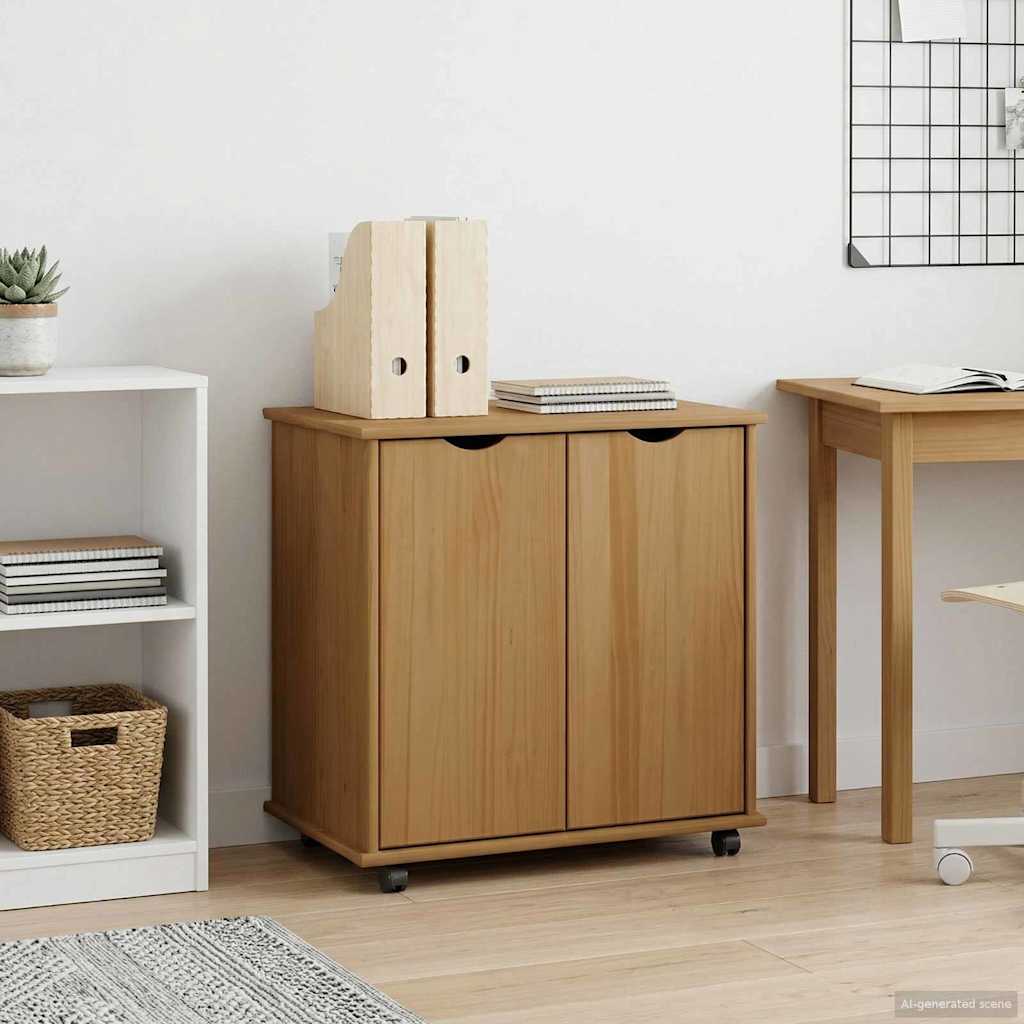 Cabinet roulant avec roue Marron miel 100 x 39 x 65,5 cm - XIOS