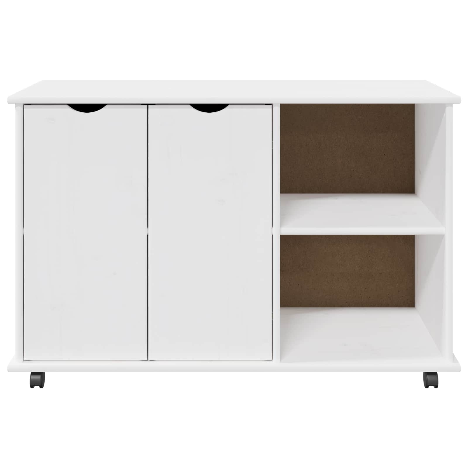 Cabinet roulant Blanc 100 x 39 x 65,5 cm Bois de Pin Massif - XIOS
