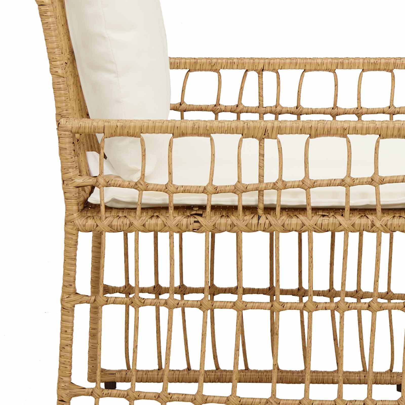 Ensemble de meubles d'extérieur 5 pcs Blanc Naturel et Crème - XIOS