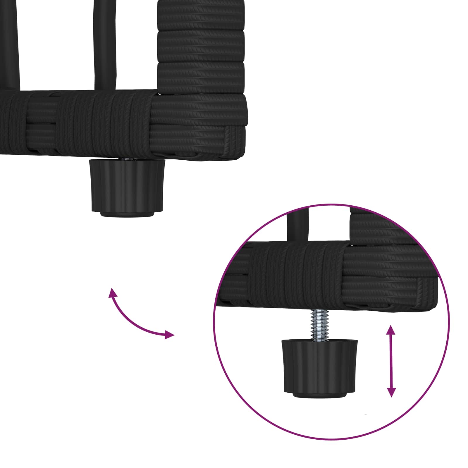 Ensemble de meubles d'extérieur 3 pcs Noir et Gris foncé - XIOS