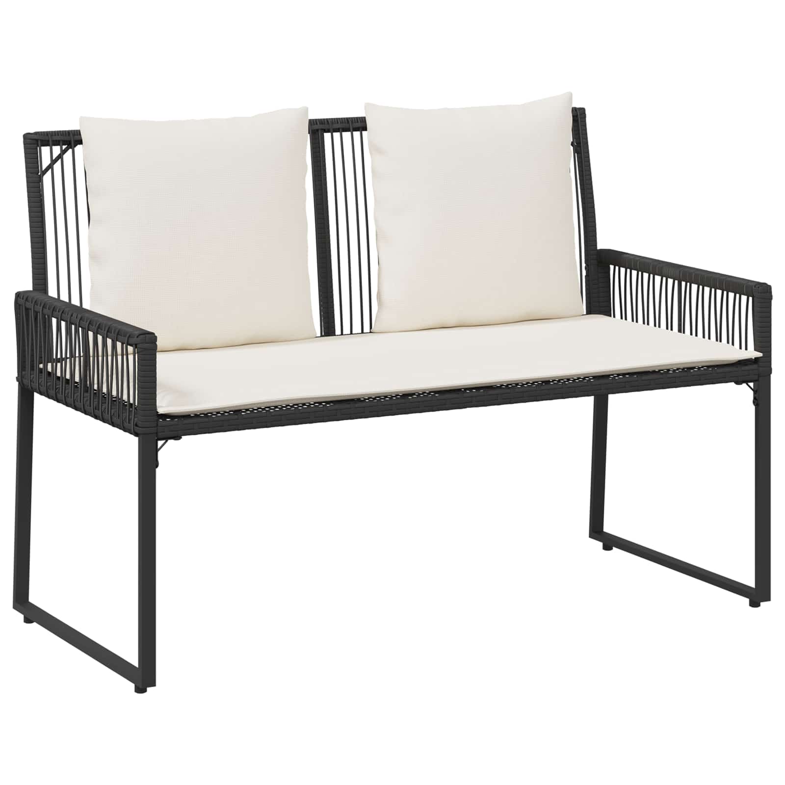 Ensemble de meubles d'extérieur 4 pcs Noir et blanc crème - XIOS