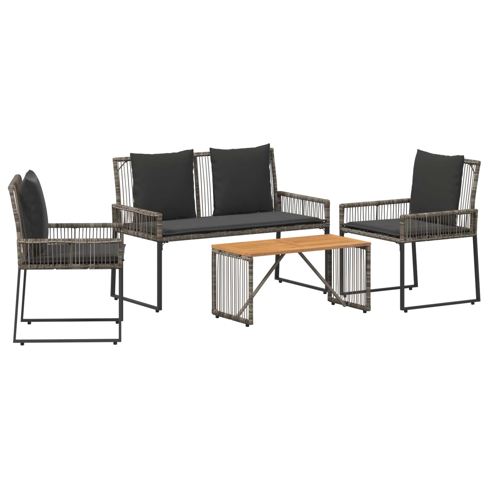 Ensemble de meubles d'extérieur 9 pcs Gris et Gris foncé - XIOS